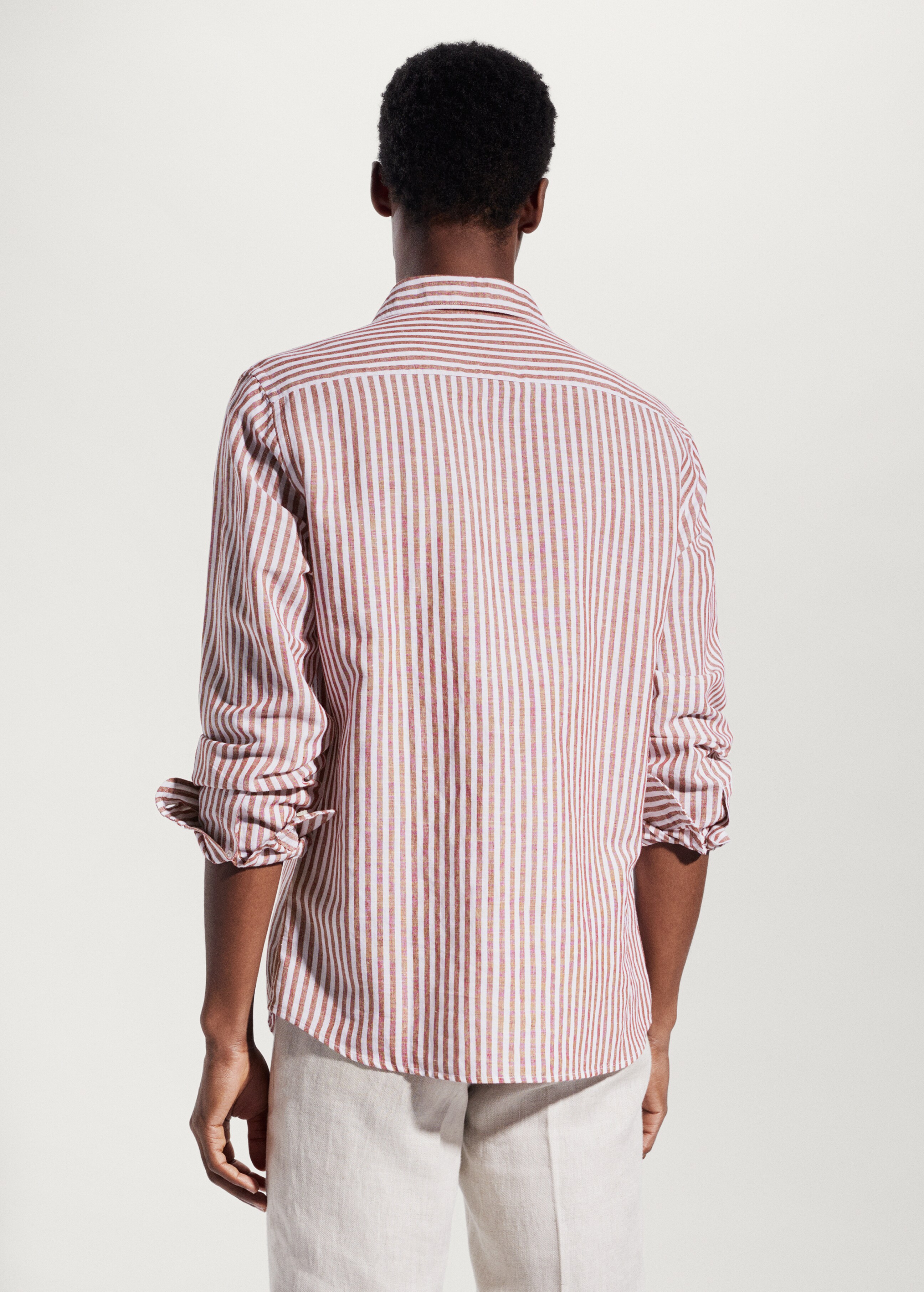 Slim fit striped linen shirt - Reverse of the article