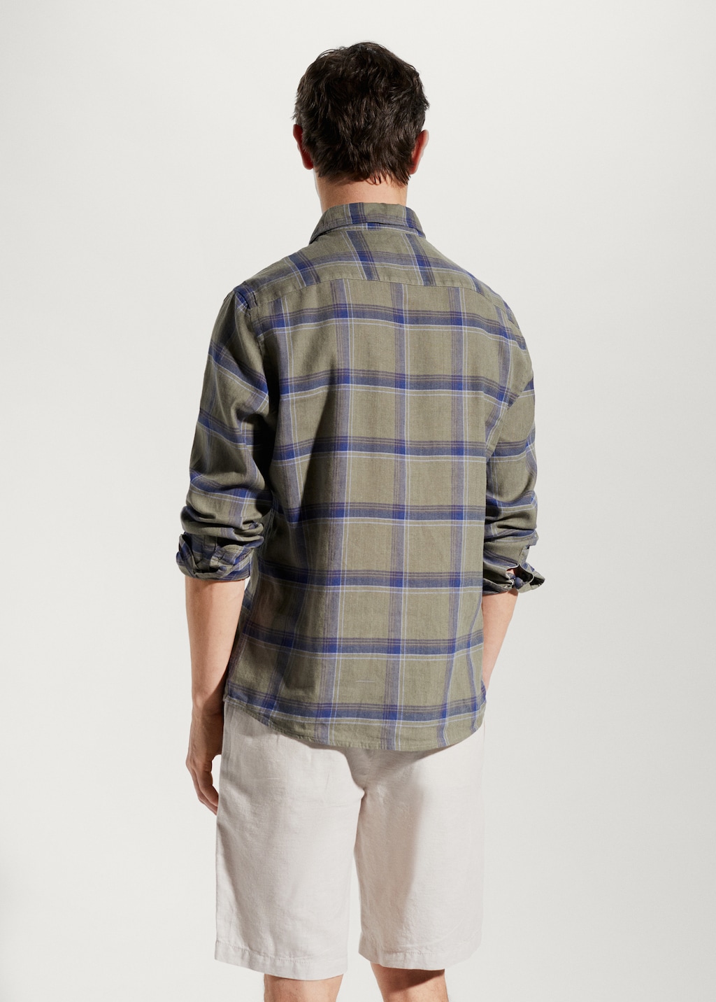 100% linen check shirt - Reverse of the article