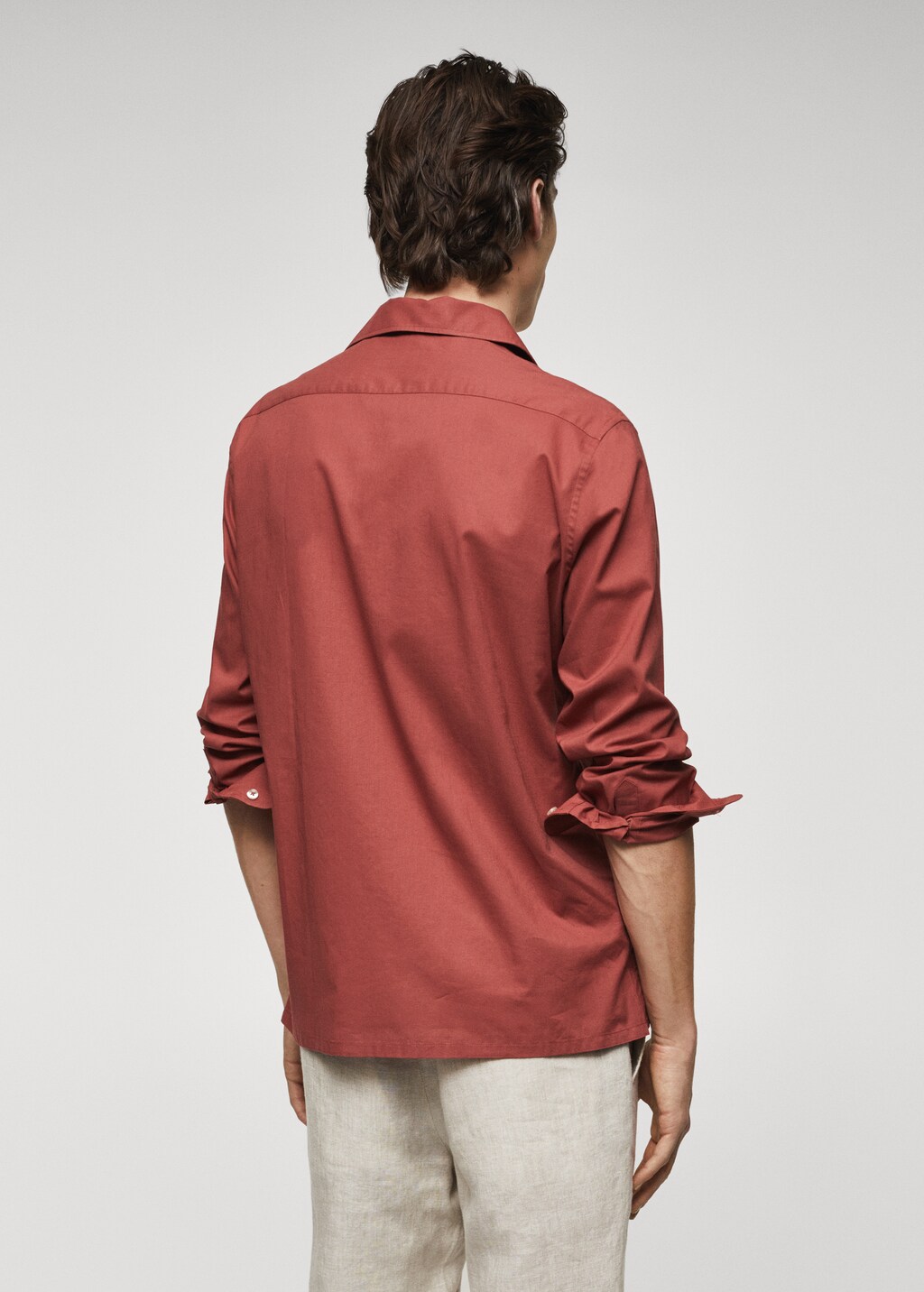 Regular fit pocket cotton shirt - Reverse of the article