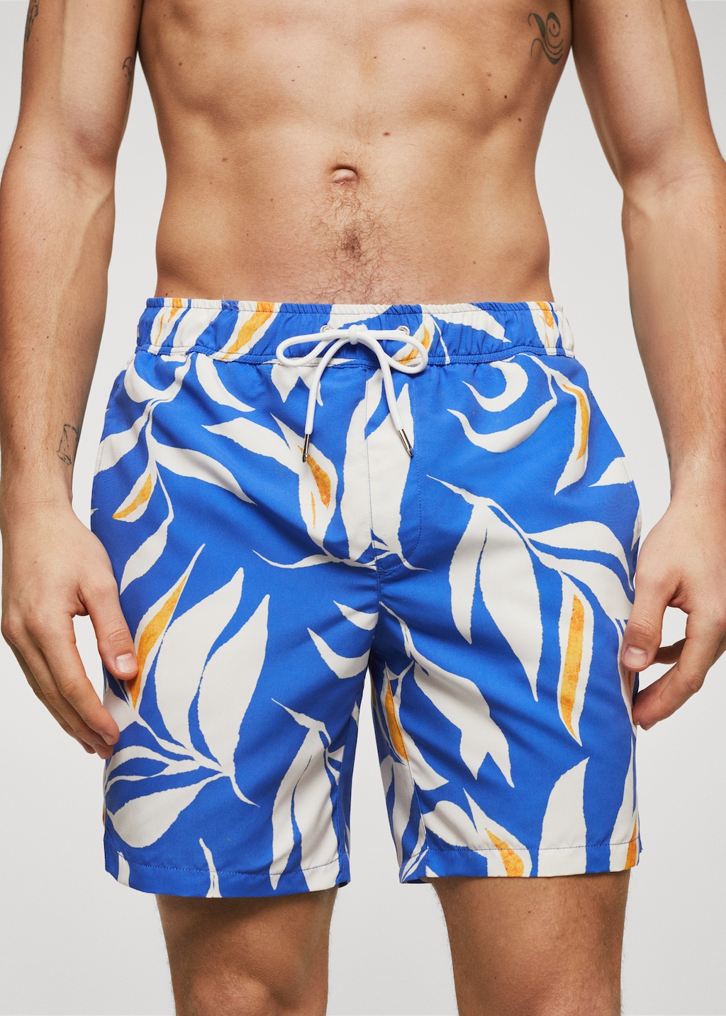 Tropical print swimming trunks - Details of the article 1