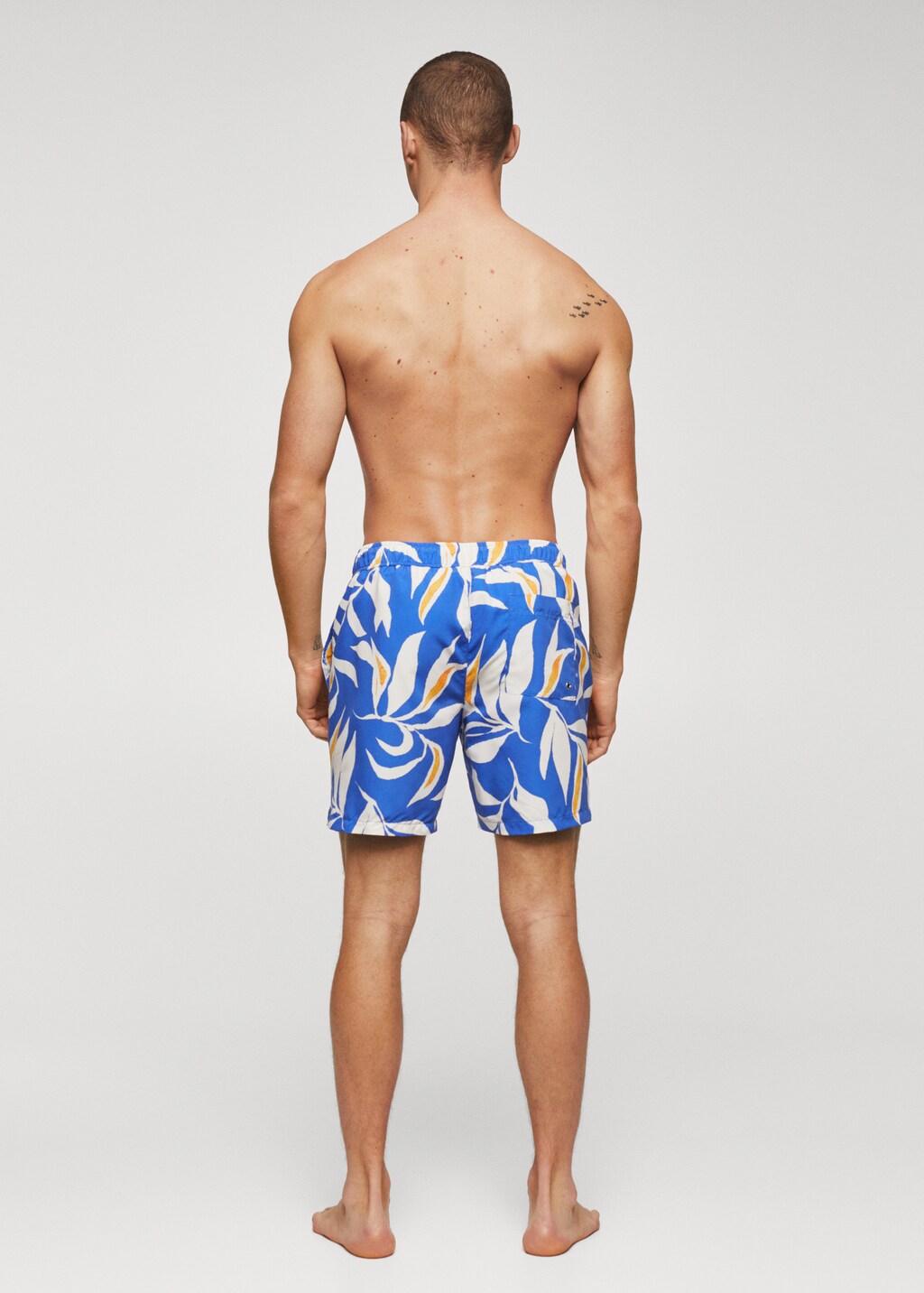 Tropical print swimming trunks - Reverse of the article