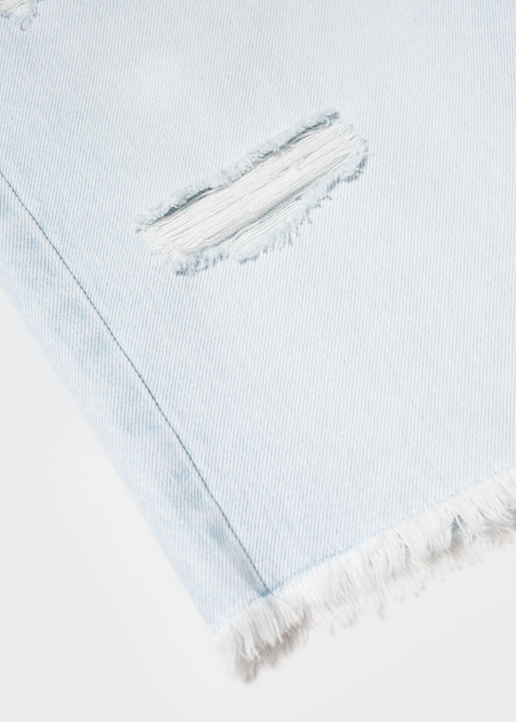 Ripped-detail denim Bermuda shorts - Details of the article 8