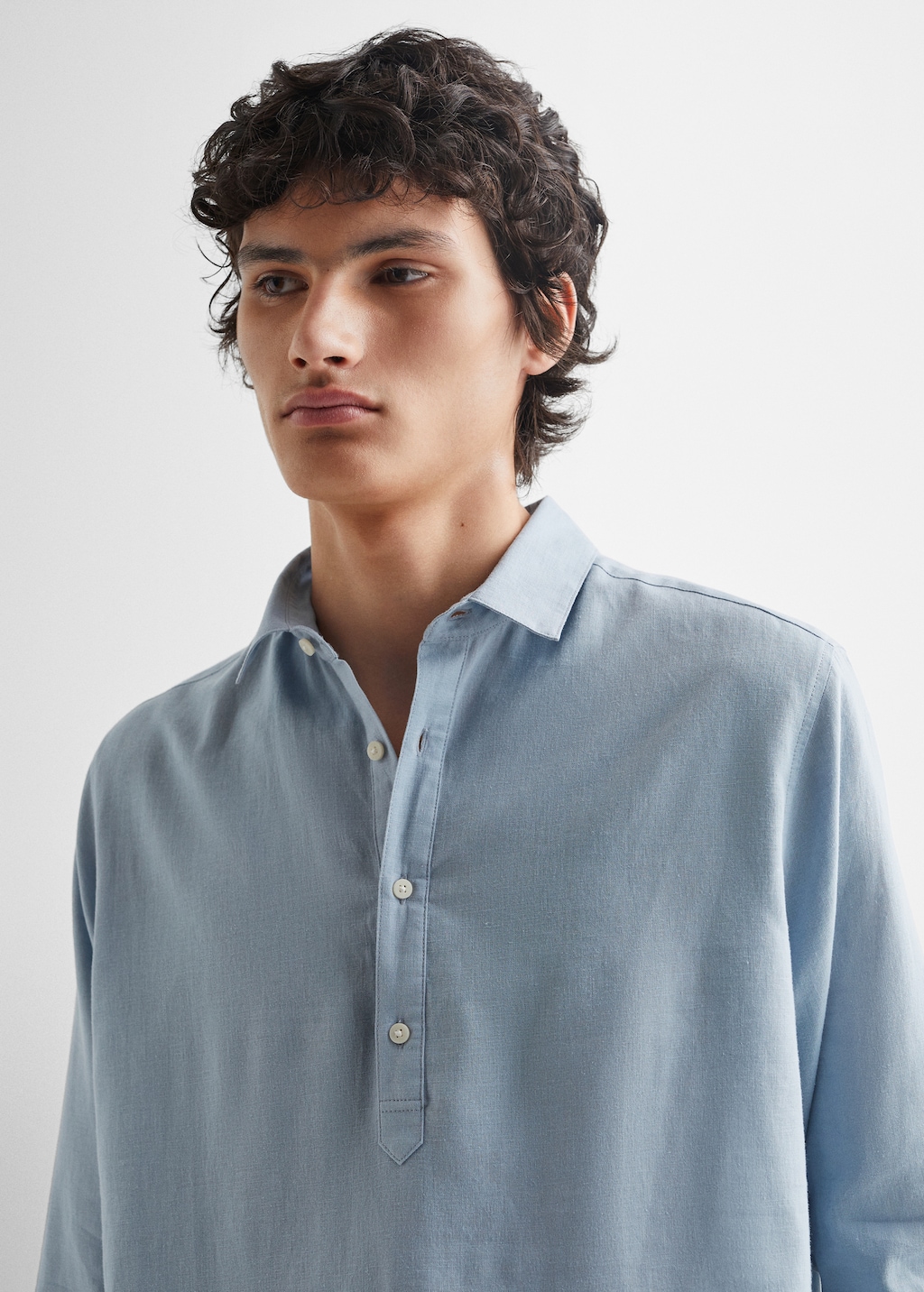 Button linen shirt - Details of the article 1