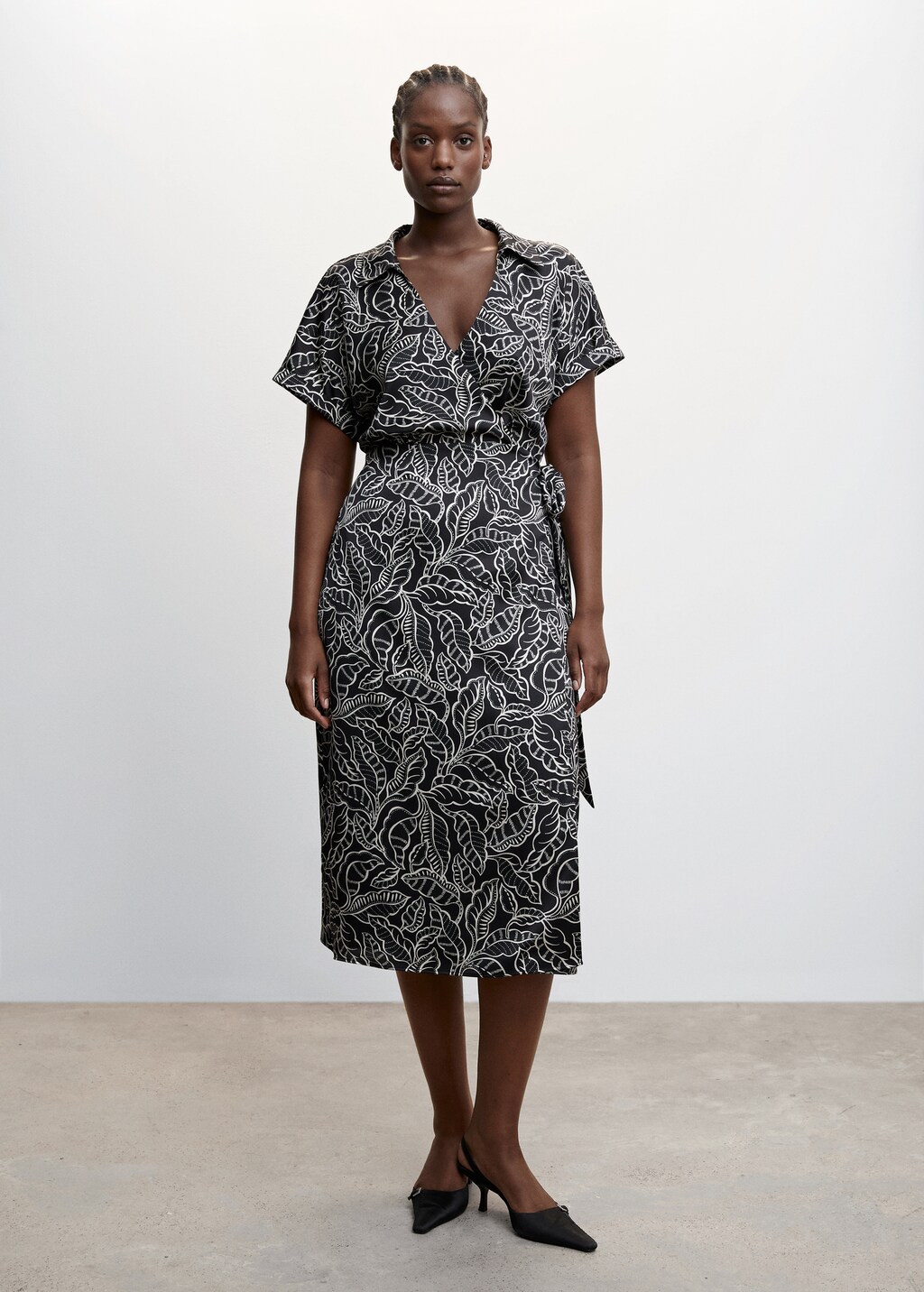 Print wrap dress hotsell