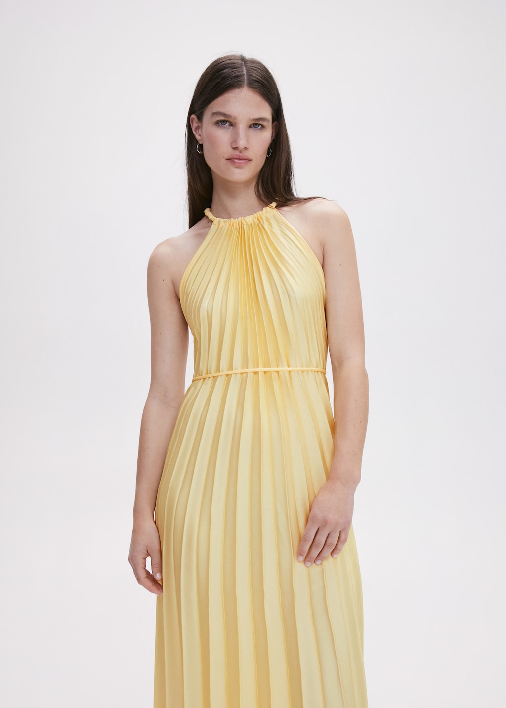 Pleated halter neck dress - Medium plane