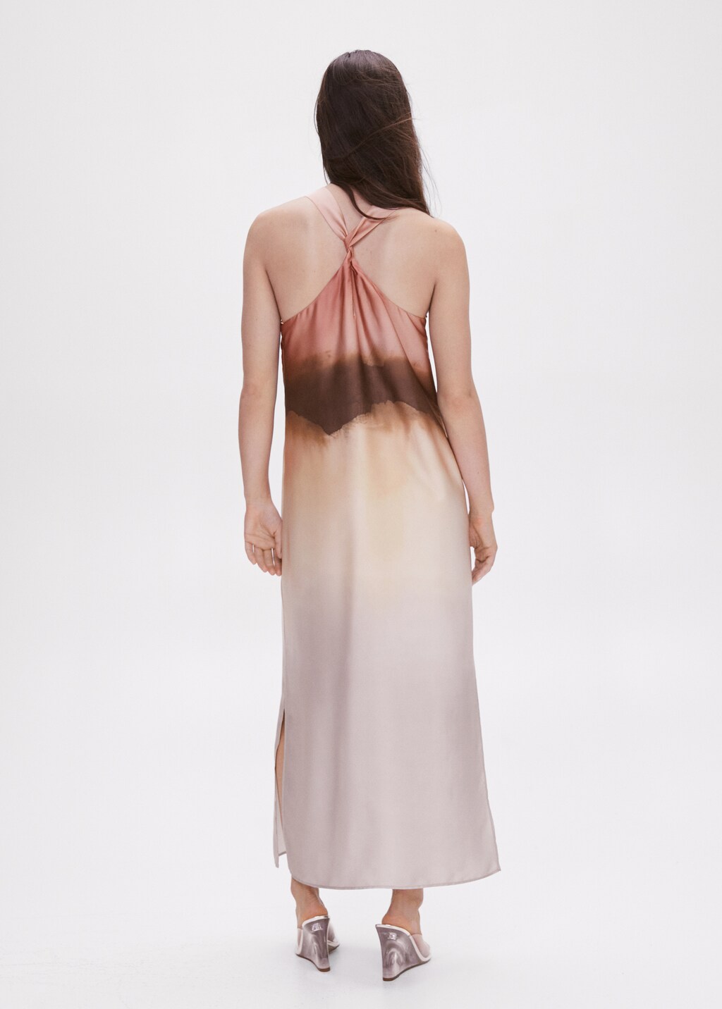 Satin cross-back dress - Reverse of the article