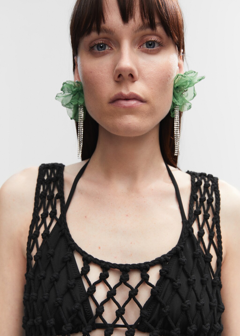 Mesh dress with fringe detail - Details of the article 1