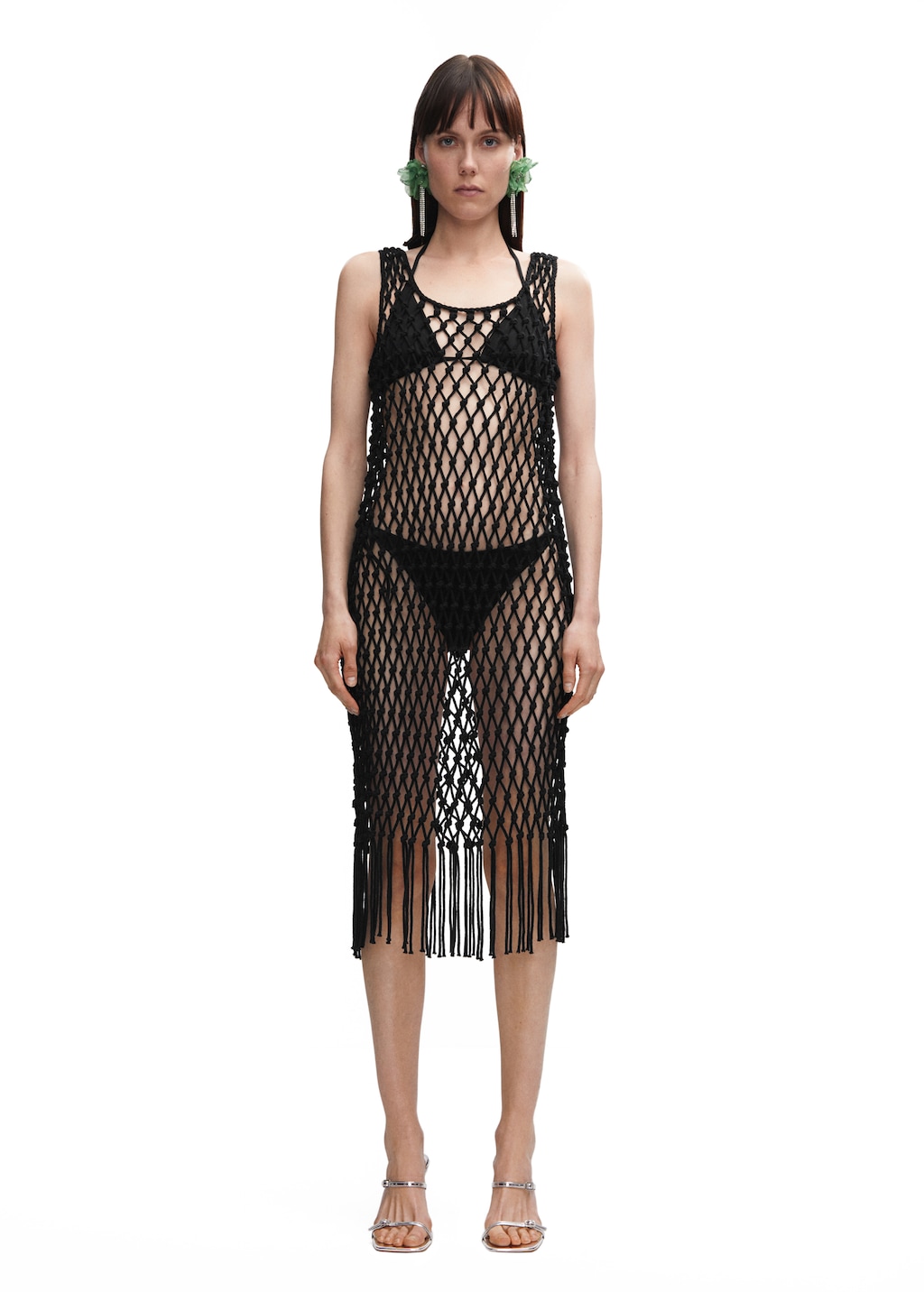 Mesh dress with fringe detail - Details of the article 2