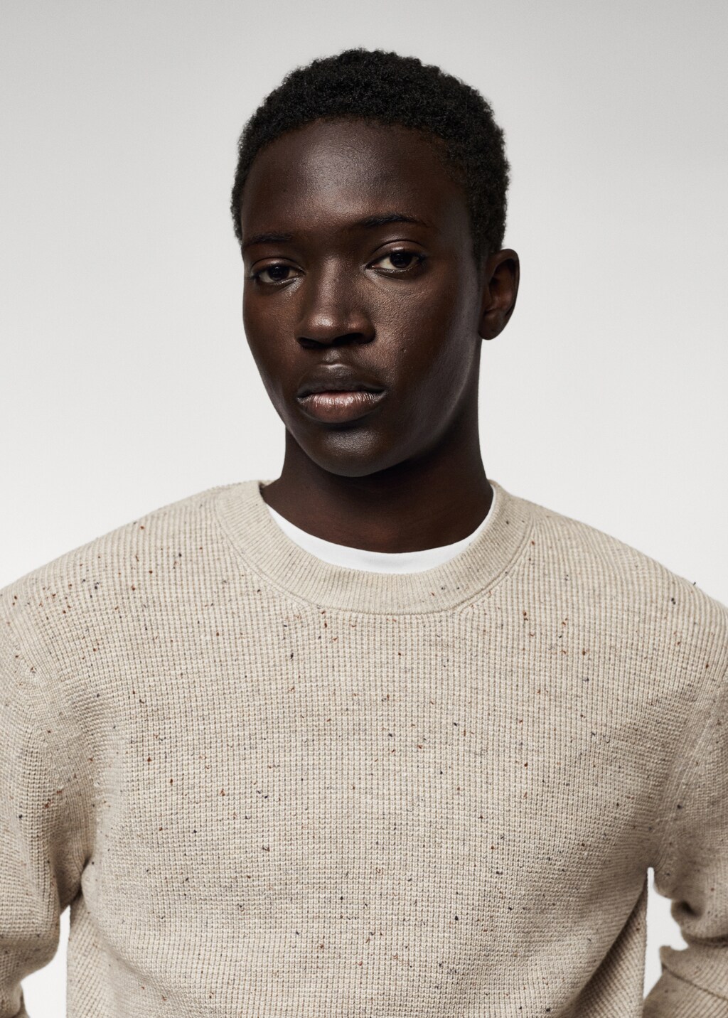 Structured flecked sweater - Details of the article 1