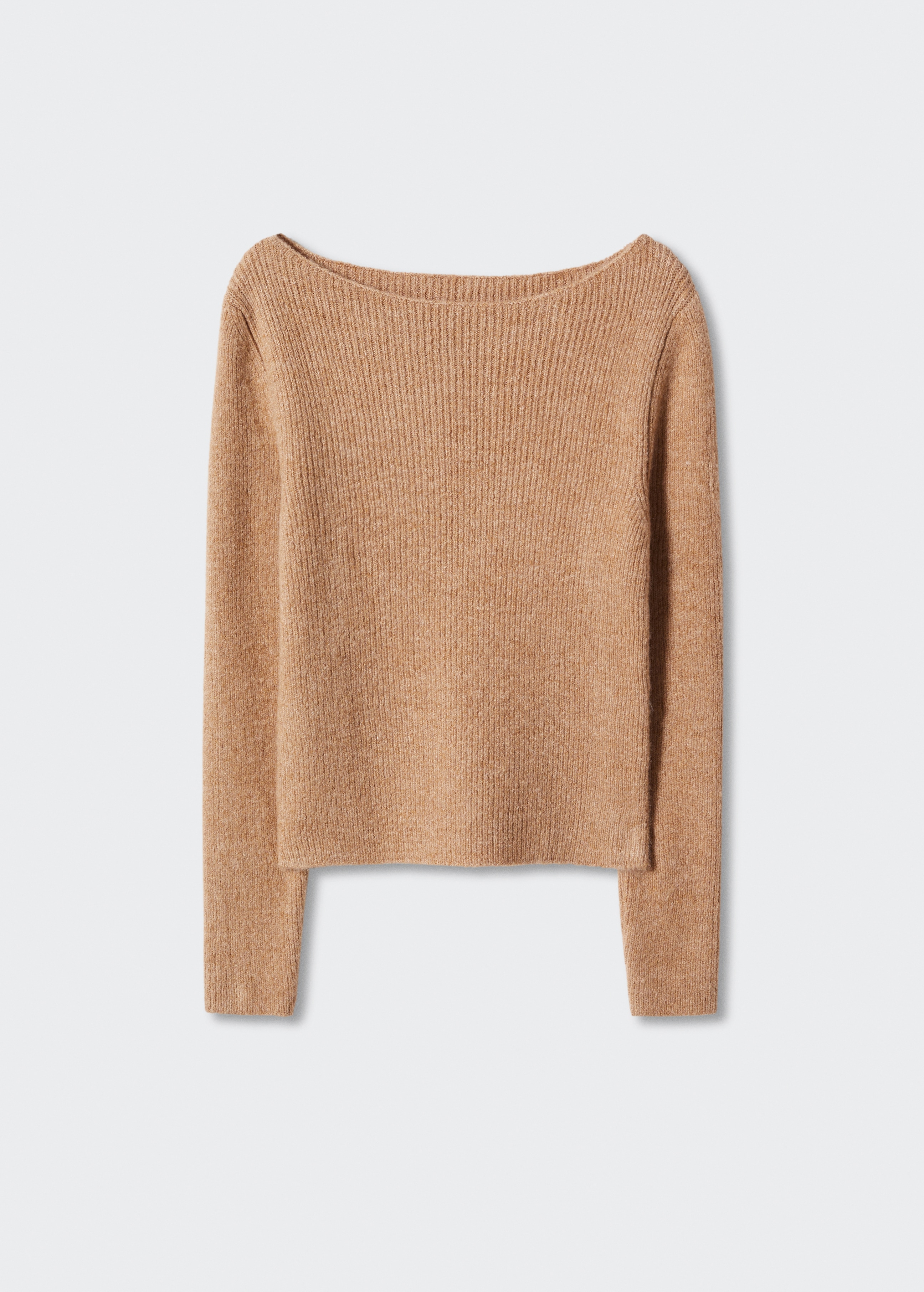 Boat neck ribbed sweater