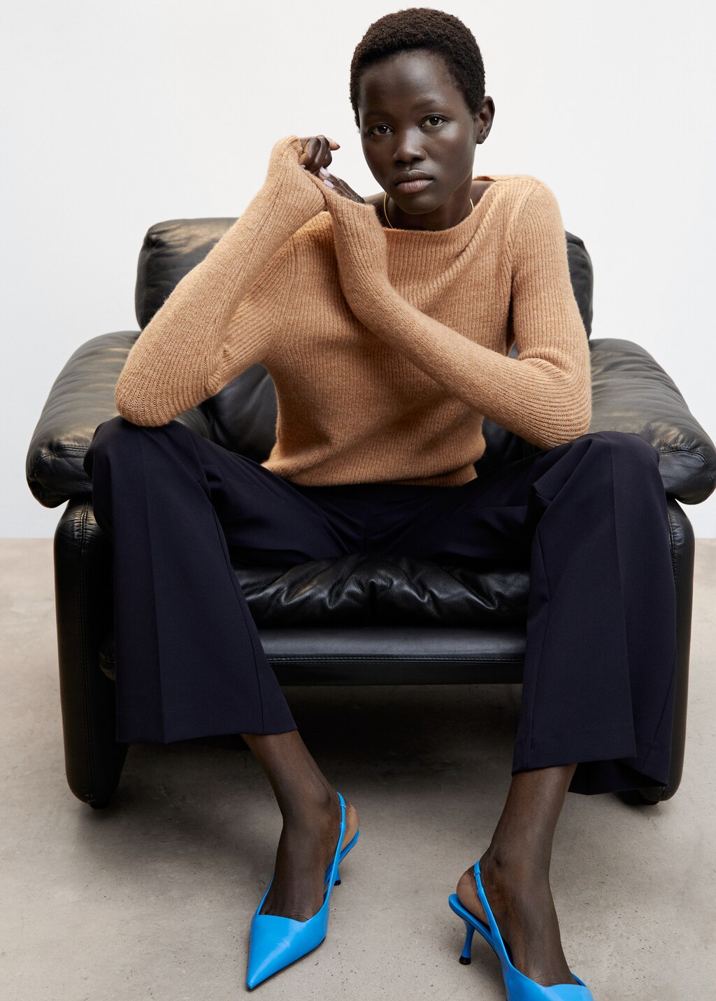 Boat neck ribbed sweater - Details of the article 1