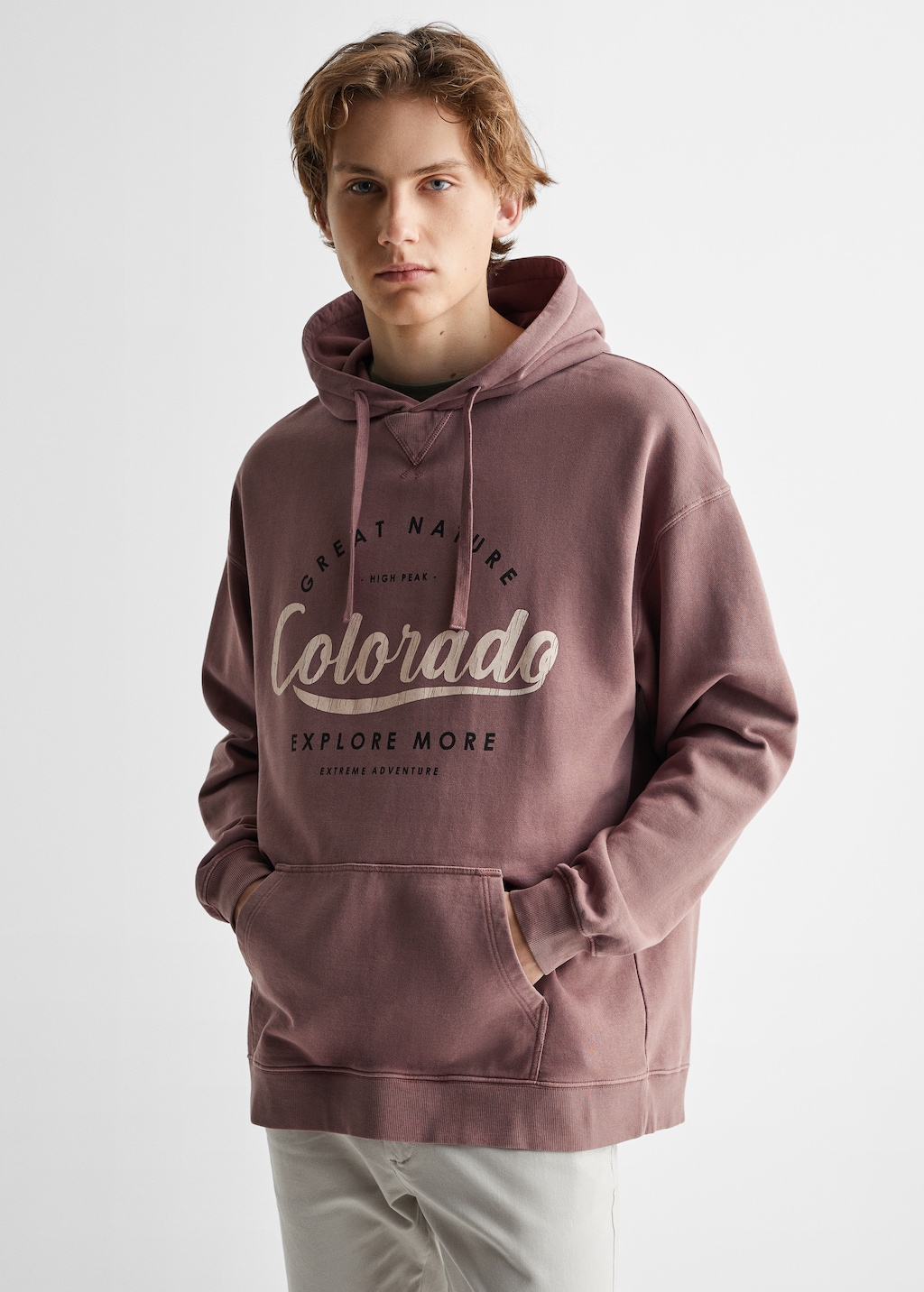 Sweat-shirt imprimé capuche - Plan moyen