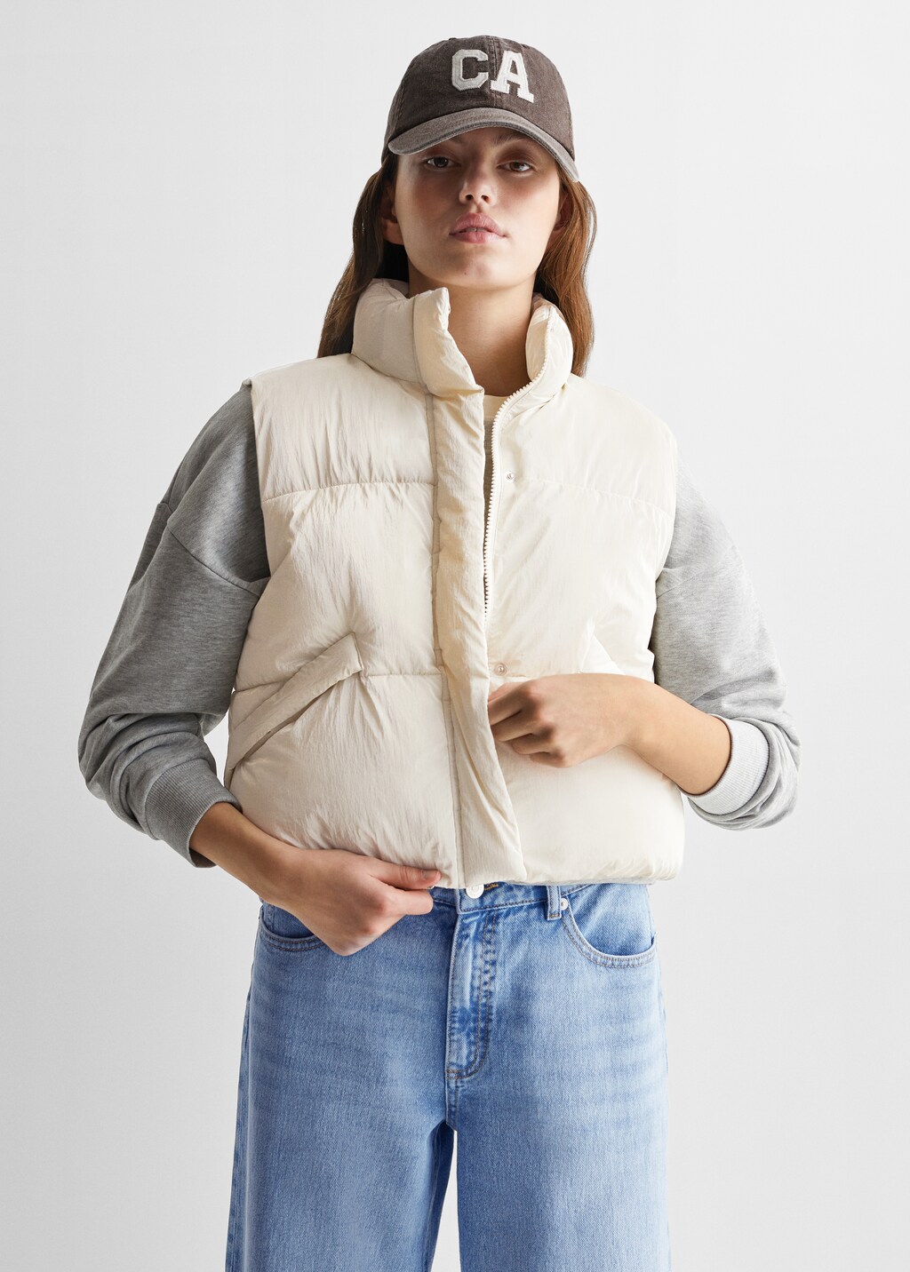 Shiny quilted gilet - Medium plane