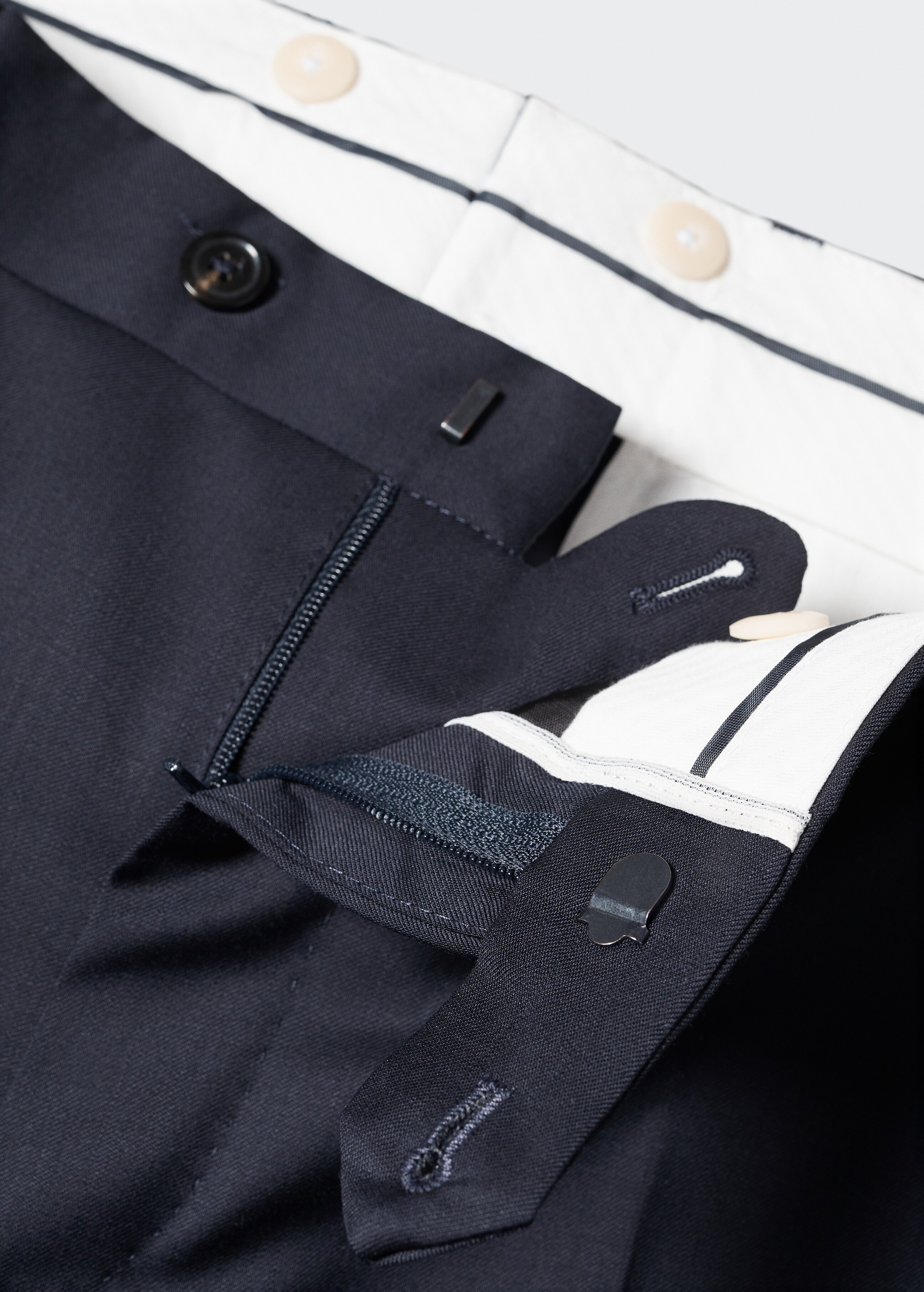 Slim fit virgin wool suit trousers - Details of the article 8