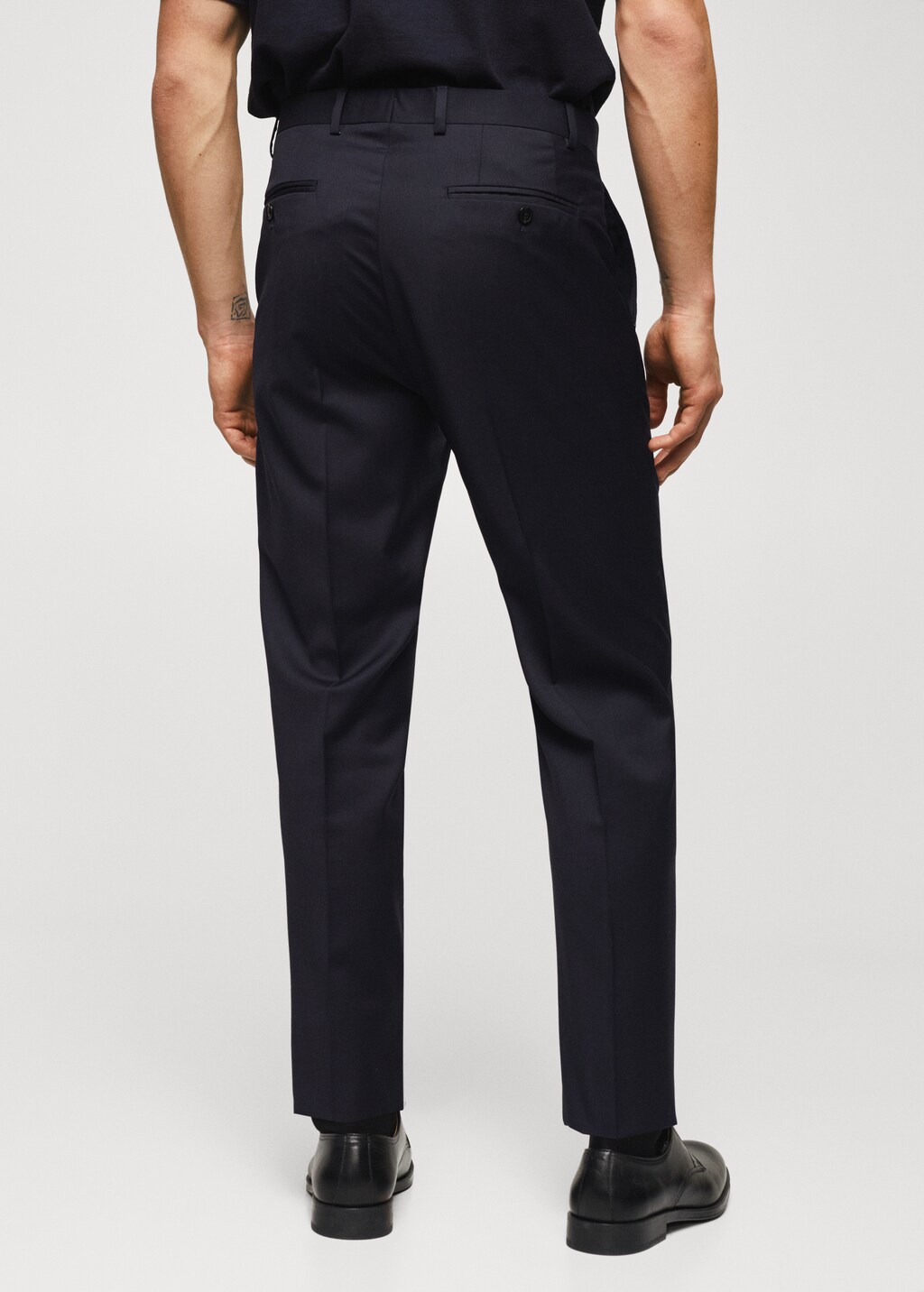 Slim fit virgin wool suit trousers - Reverse of the article