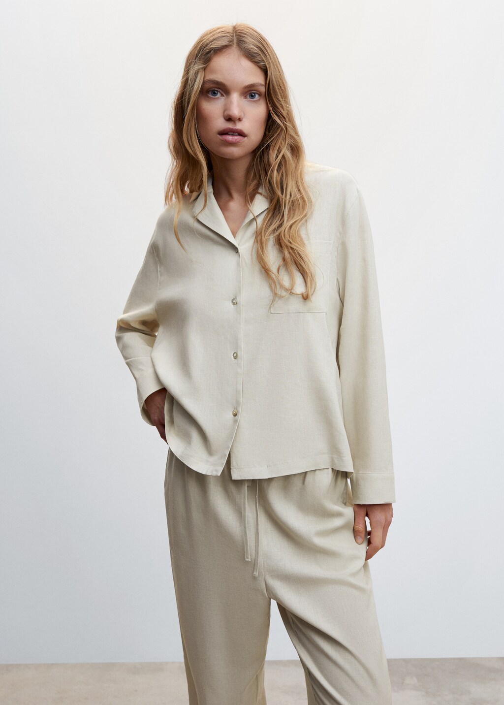 Linen pyjama shirt - Medium plane