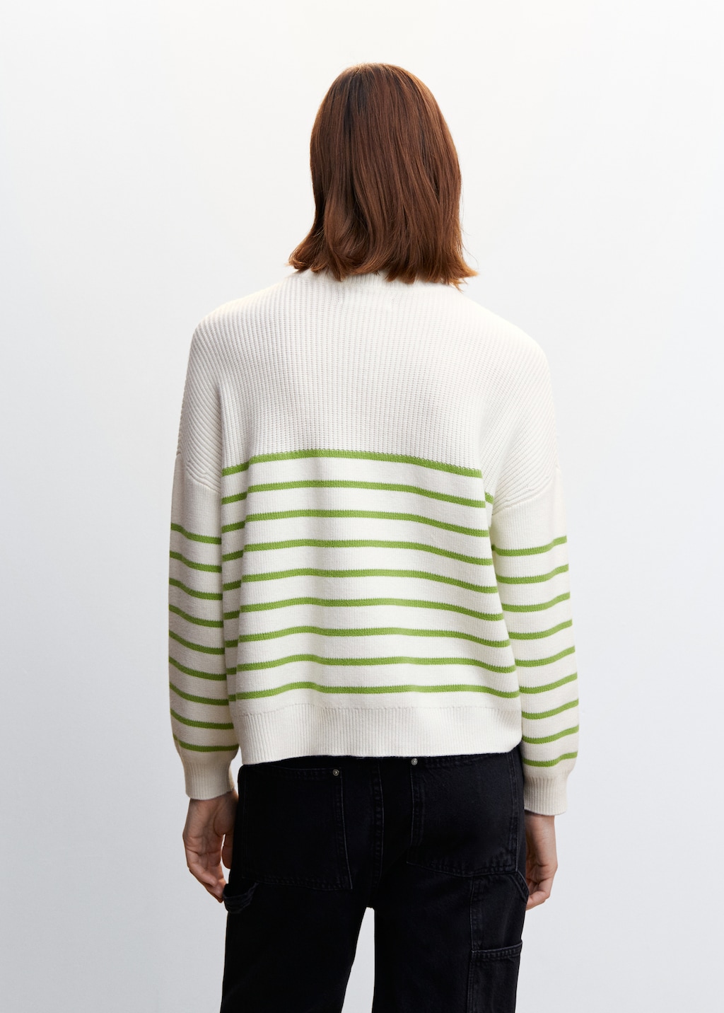 Striped sweater with zip - Reverse of the article