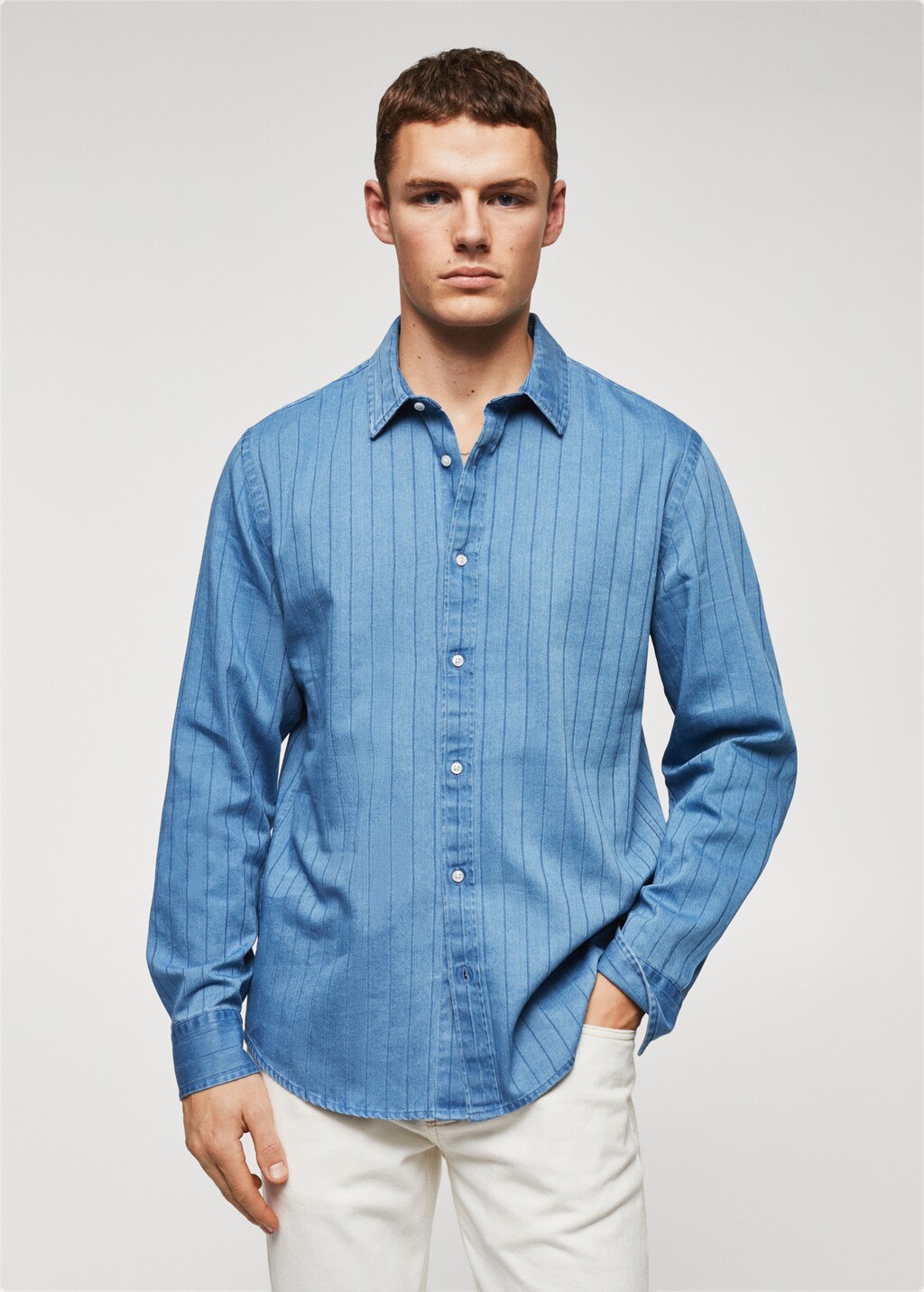 Striped denim shirt - Medium plane