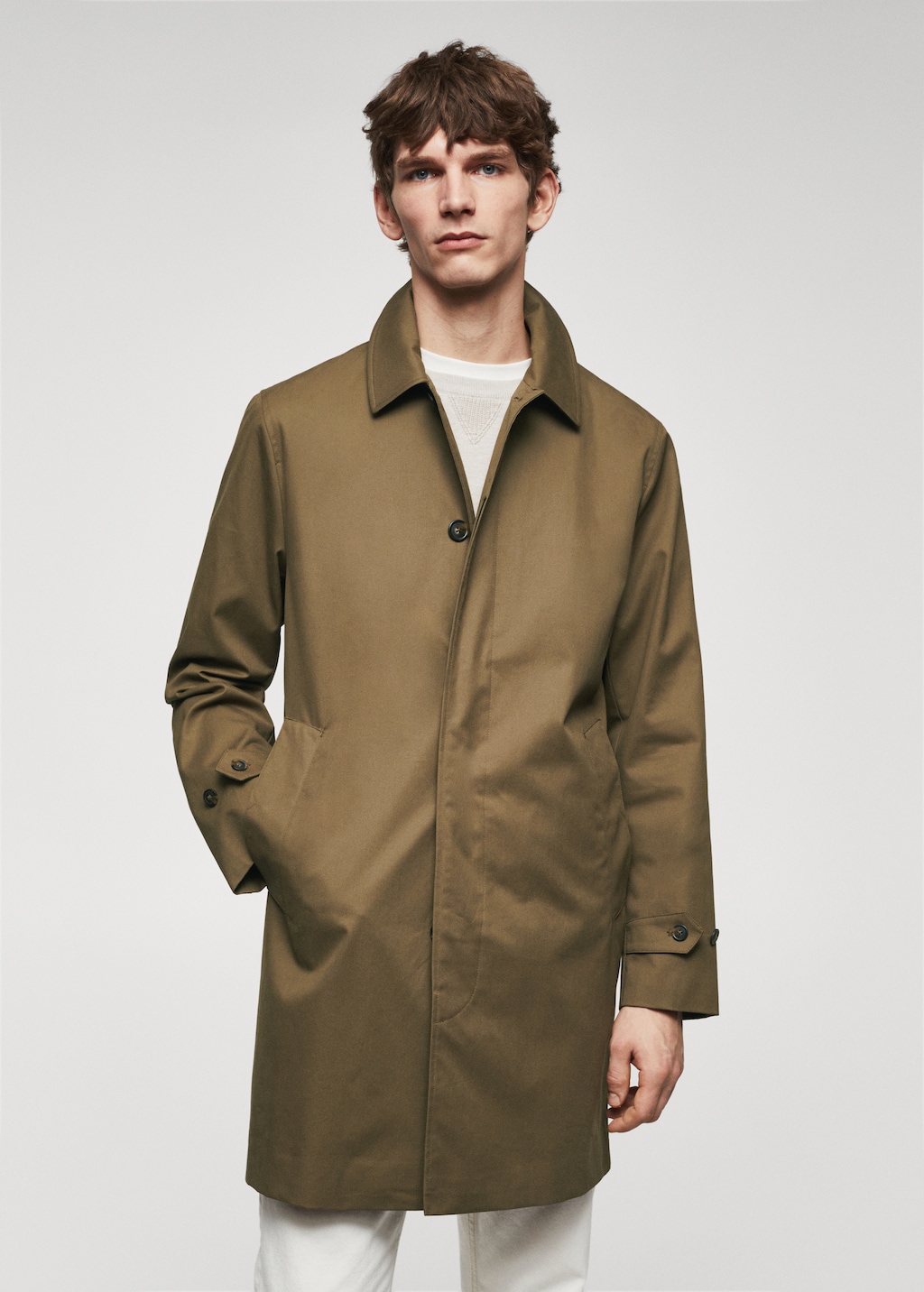 Water-repellent cotton trench coat - Medium plane