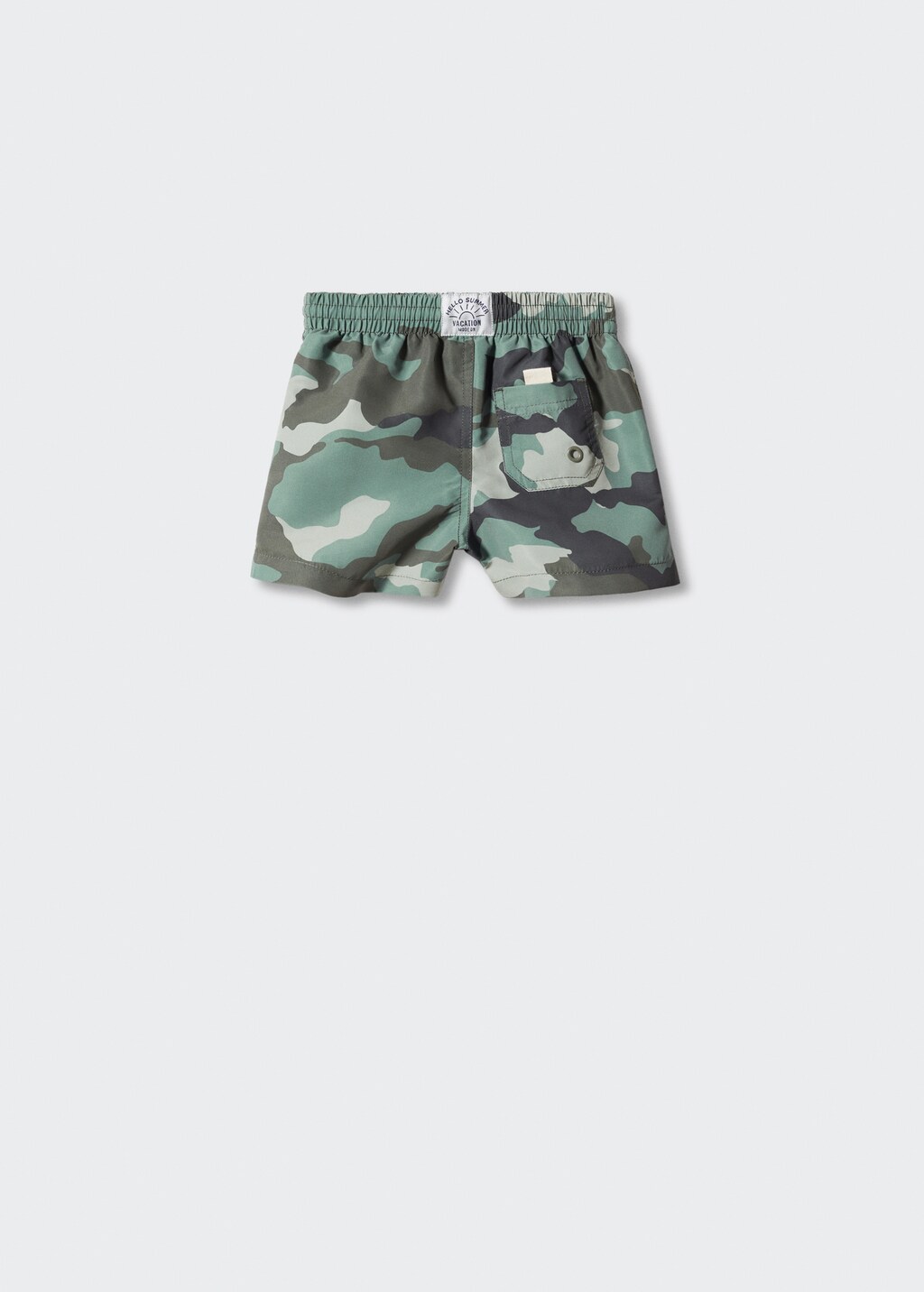 Badeshorts mit Militär-Print - Rückseite des Artikels