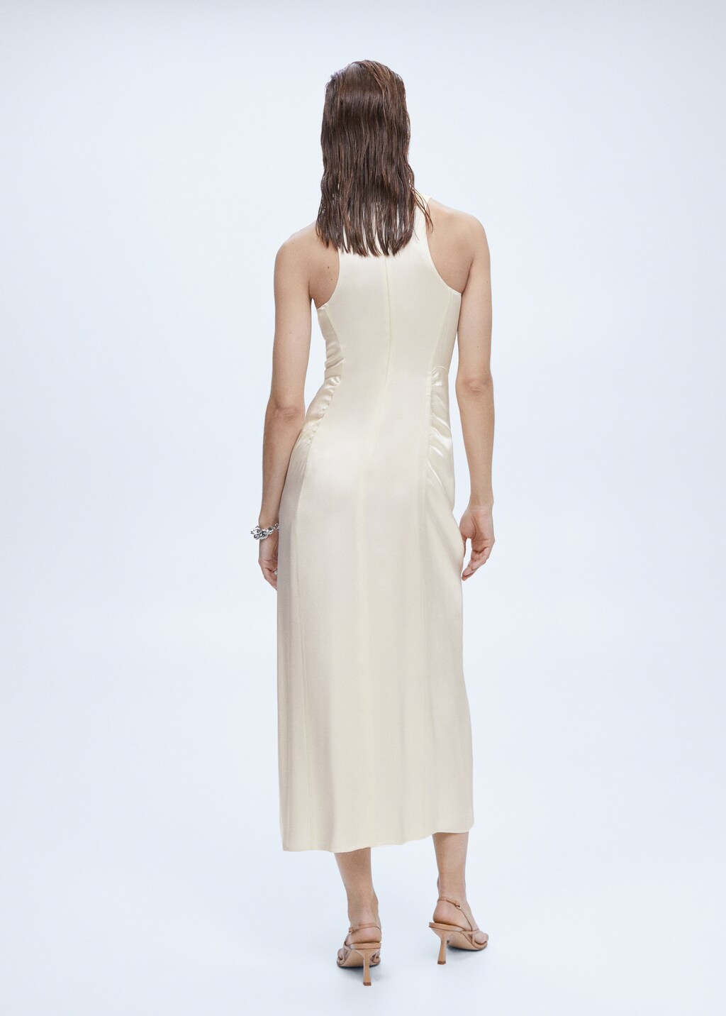 Satin draped dress - Reverse of the article