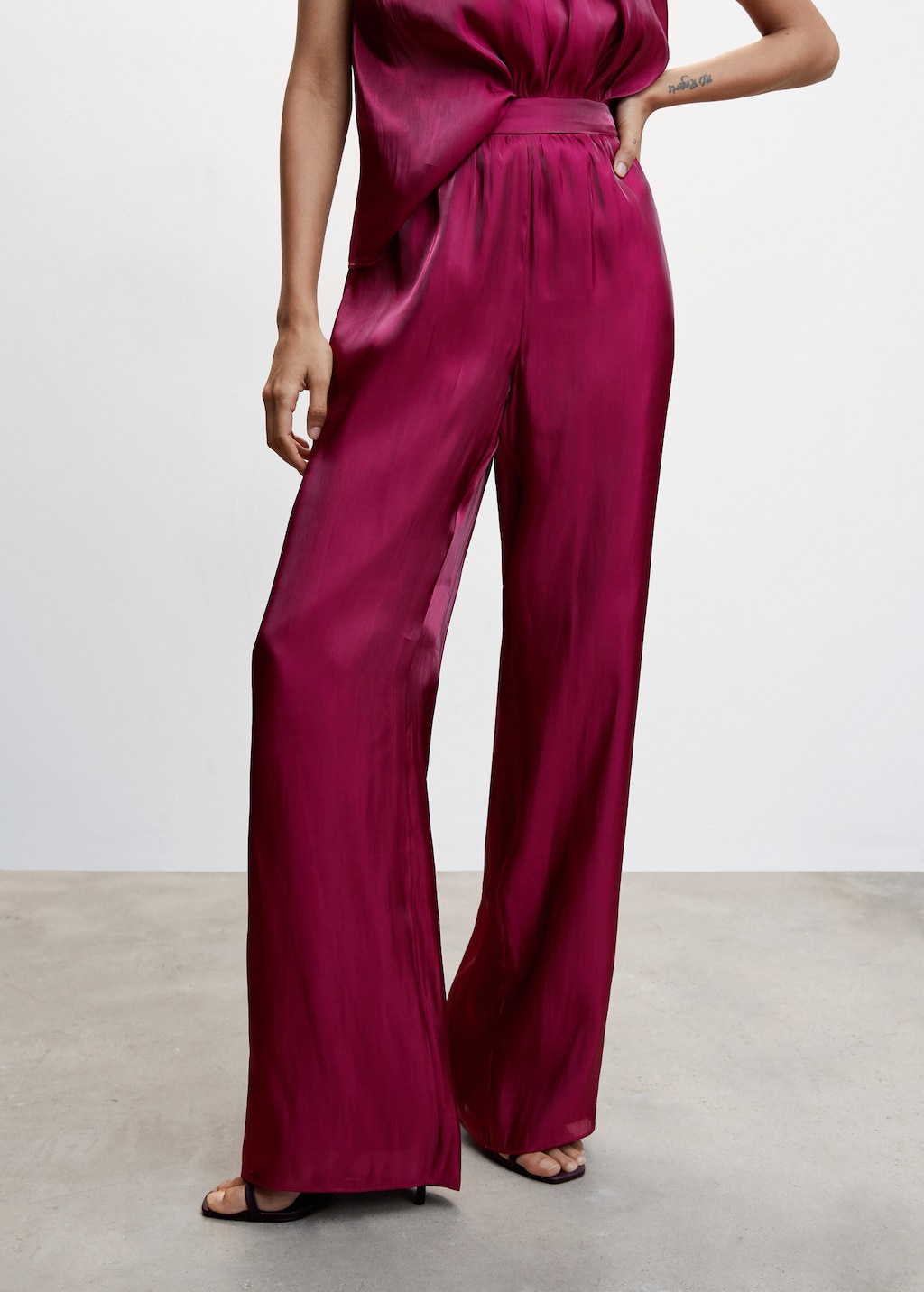 Satin palazzo trousers - Medium plane