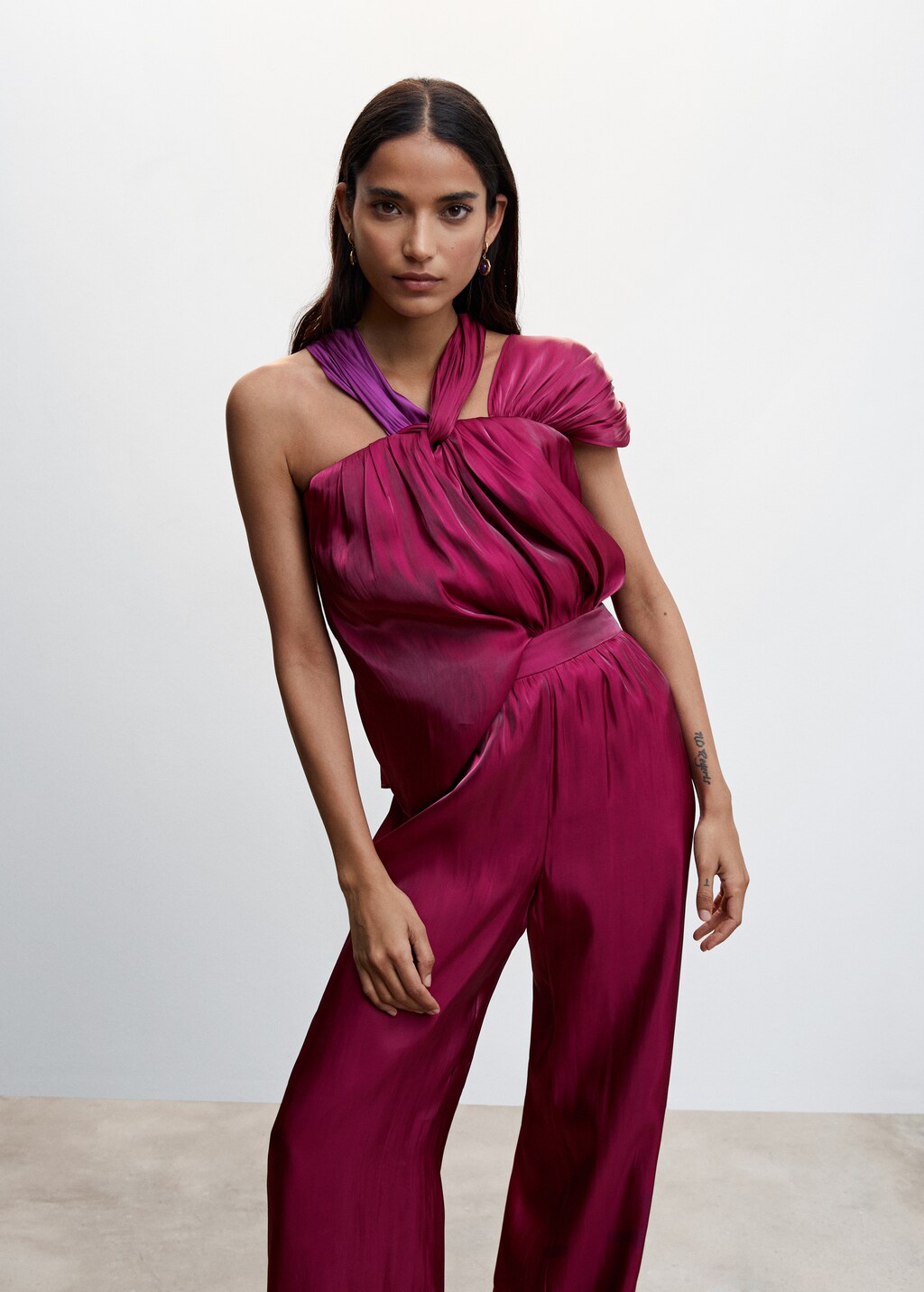 Satin palazzo trousers - Details of the article 1