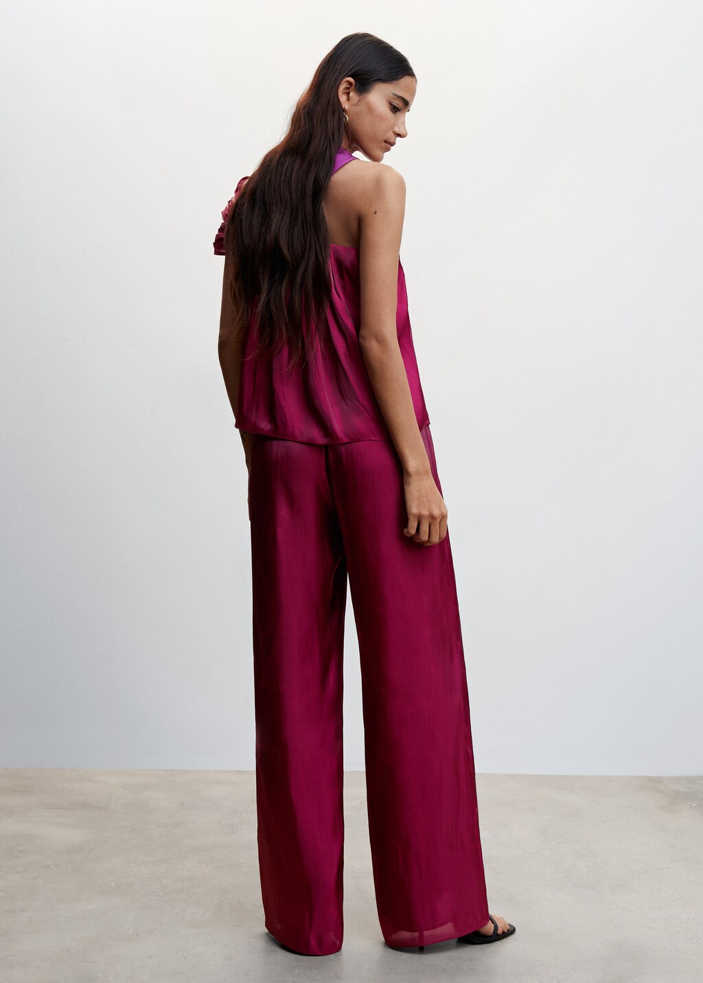 Satin palazzo trousers - Reverse of the article