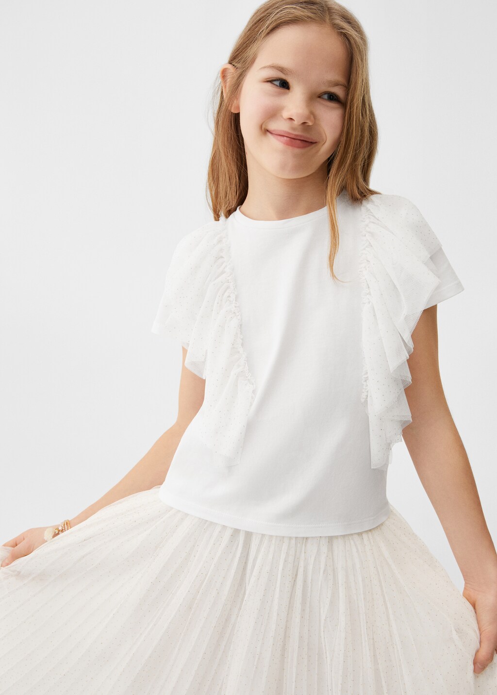 Tulle shiny T-shirt - Medium plane