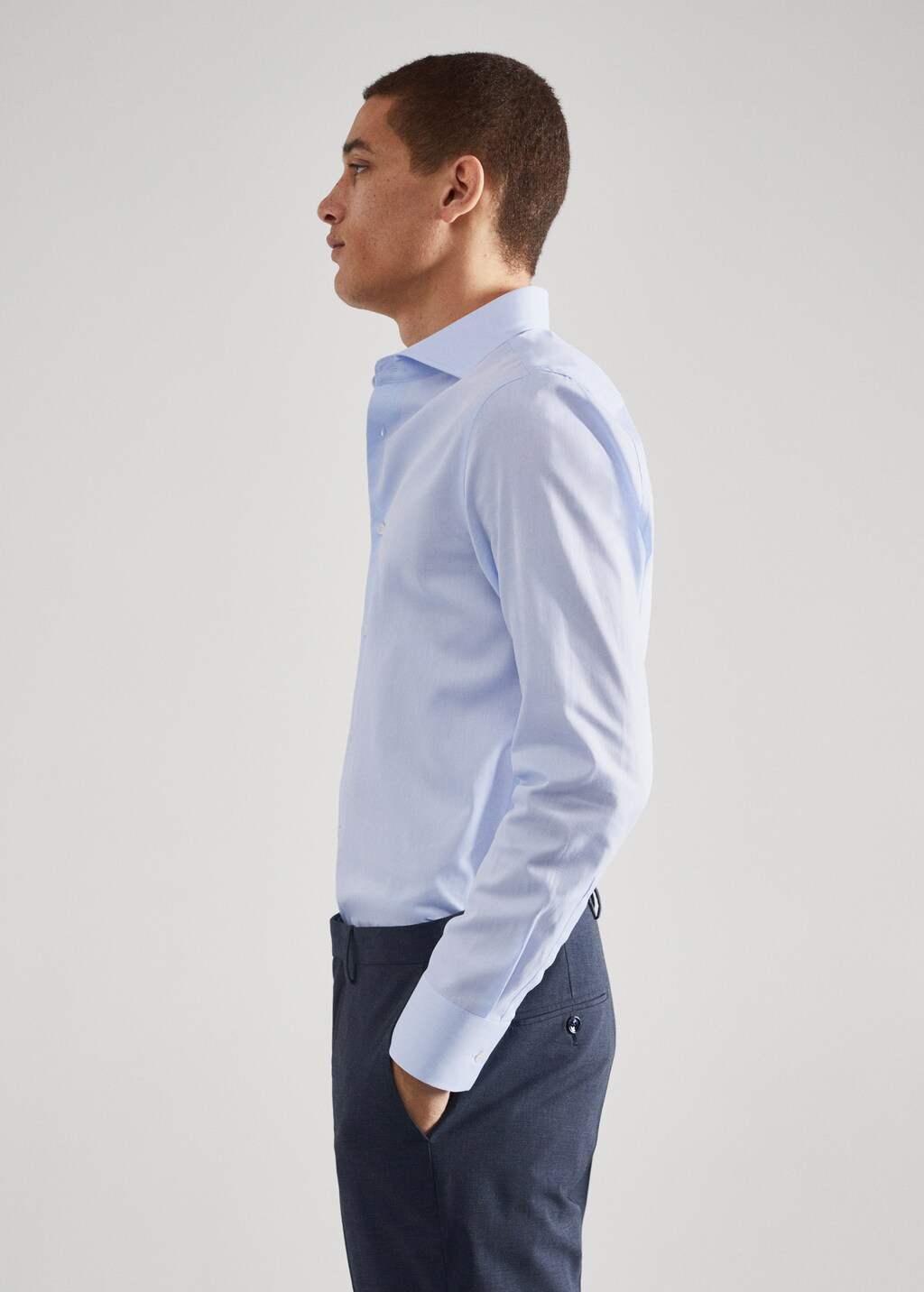 Slim fit cotton suit shirt - Details of the article 4