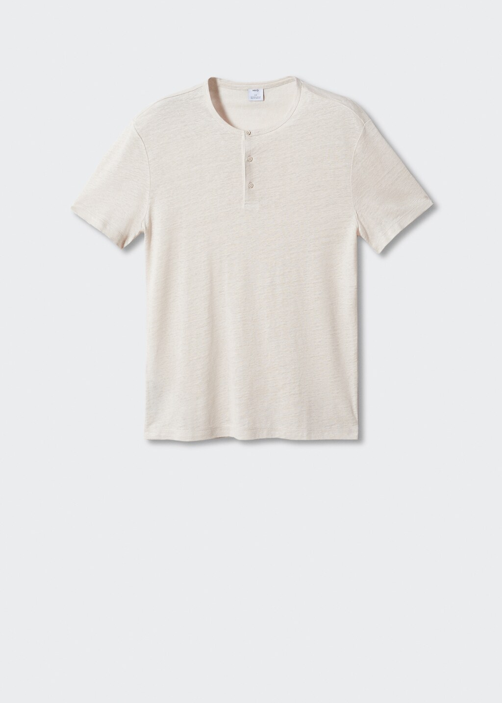 100% linen Henley t-shirt - Article without model