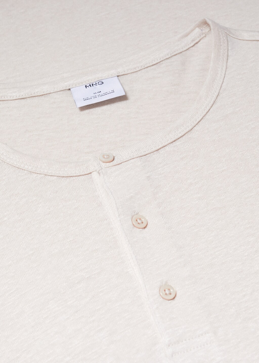 100% linen Henley t-shirt - Details of the article 8