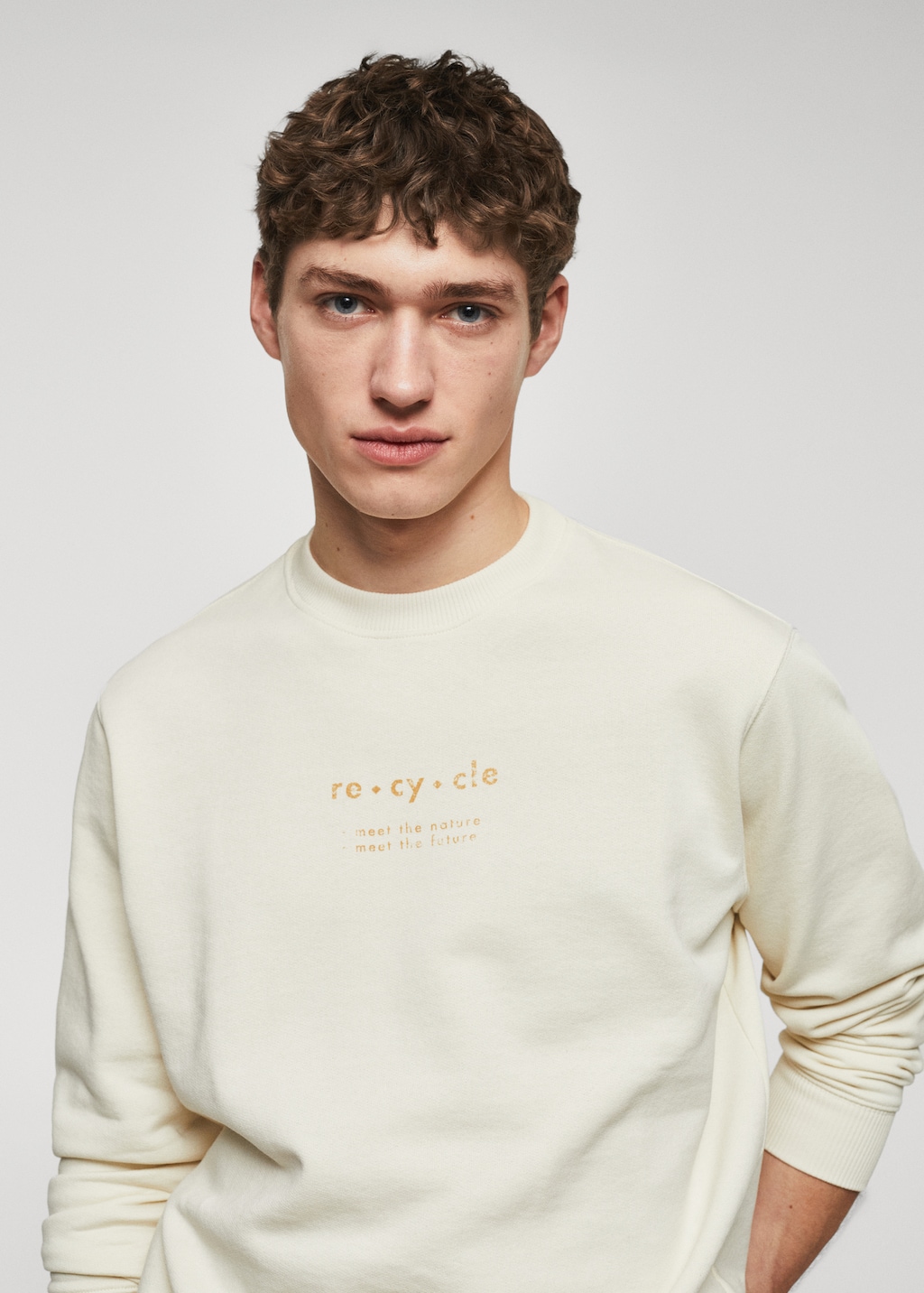 100 cotton sweatshirt text Men MANGO OUTLET Finland