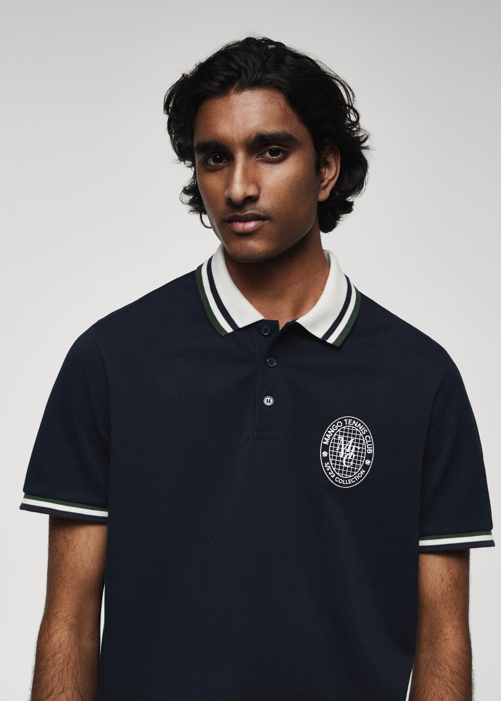 Printed cotton piqué polo shirt - Details of the article 1