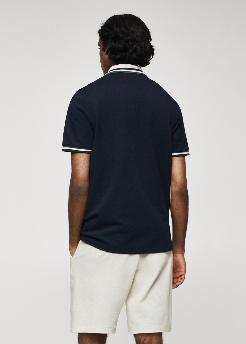 Printed cotton piqué polo shirt - Reverse of the article