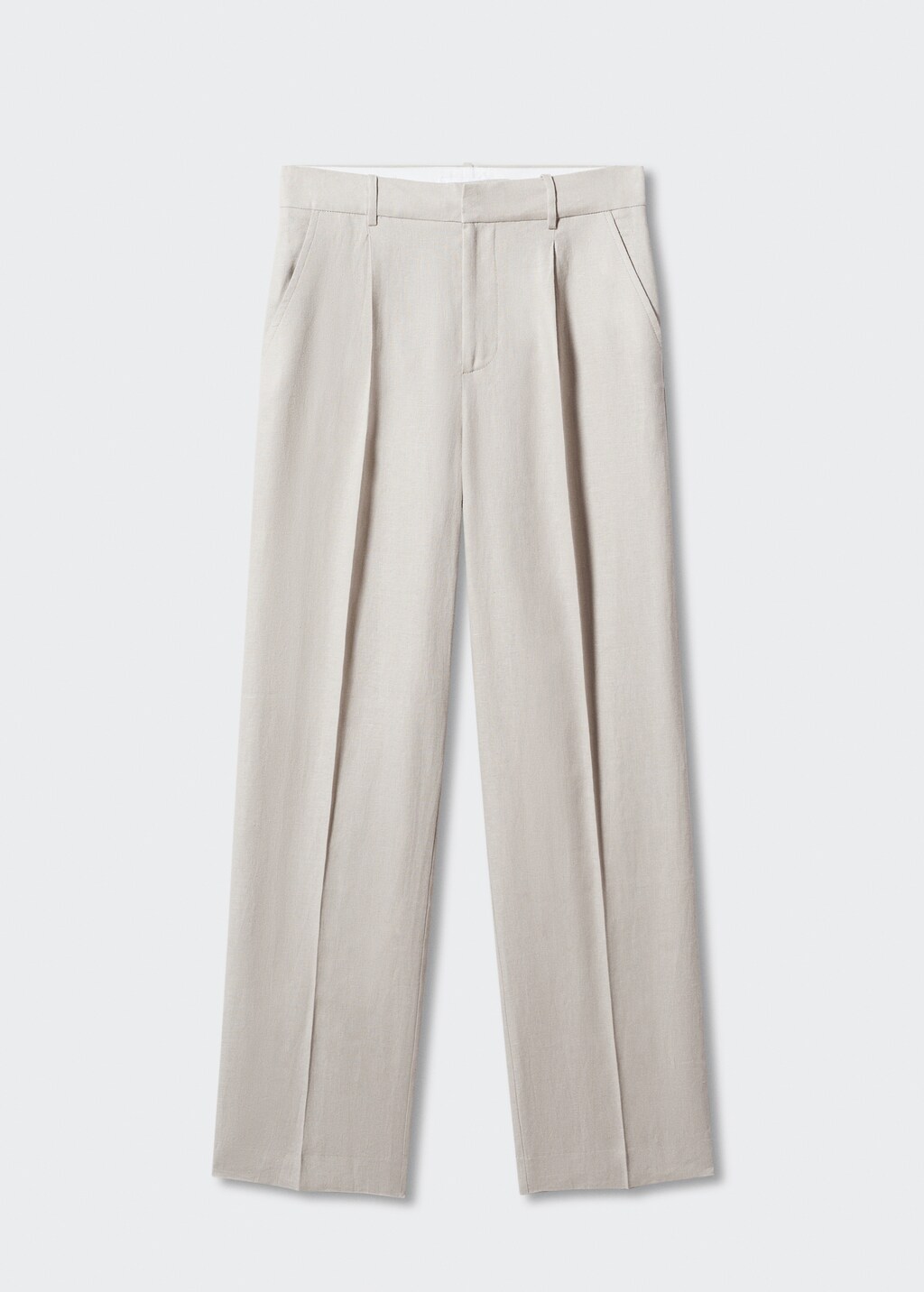 Straight linen-blend pants - Article without model