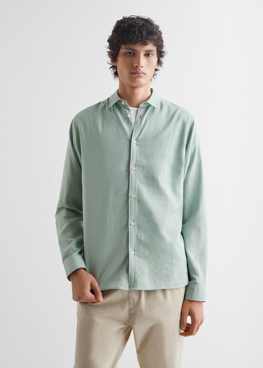 Linen-blend shirt - Medium plane