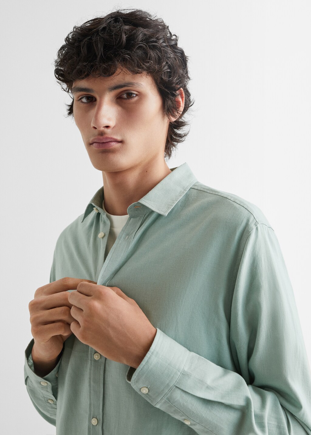 Linen-blend shirt - Details of the article 1