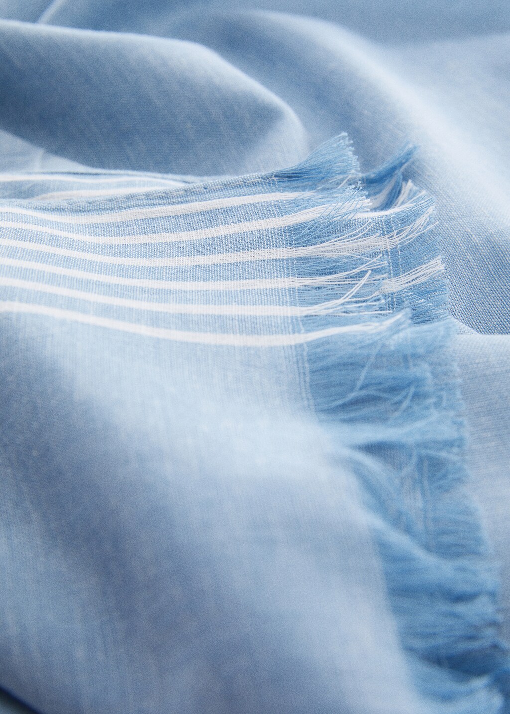 Striped linen cotton scarf - Medium plane