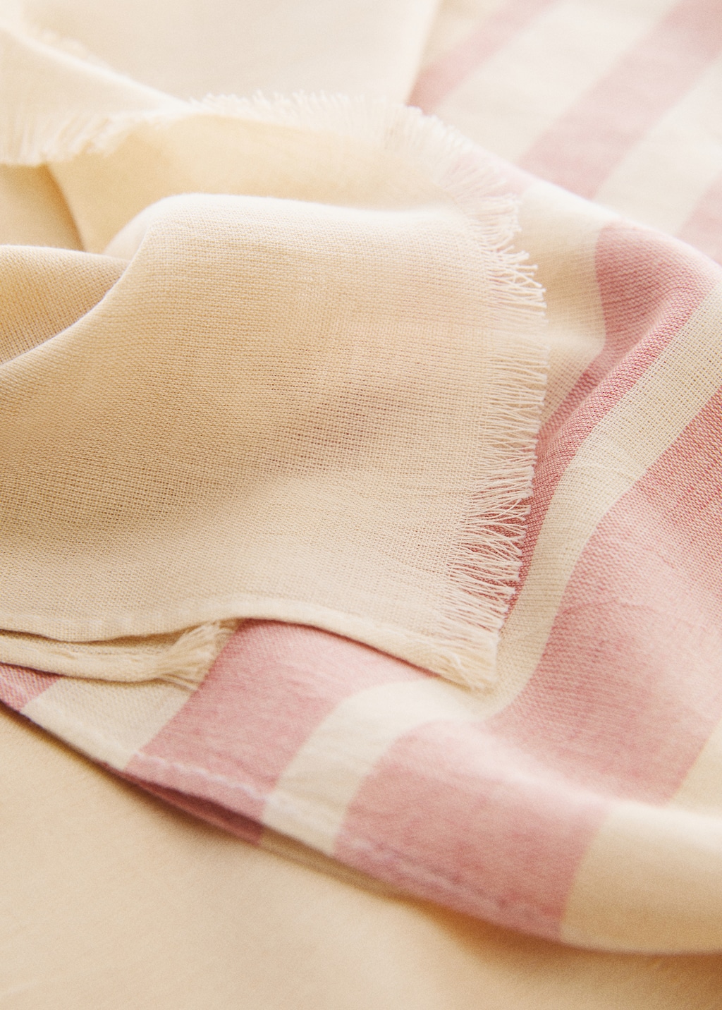 Striped linen cotton scarf - Medium plane