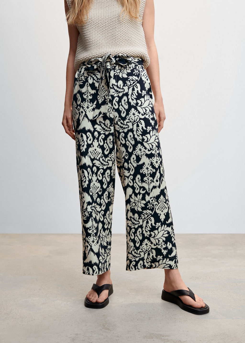 Bow printed trouser - Medium plane