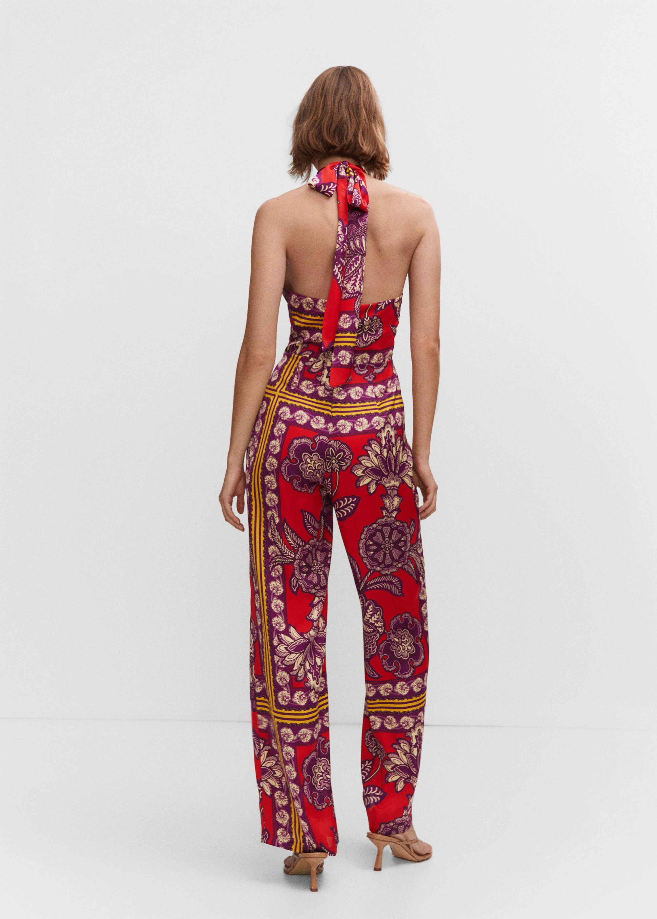 Halter-neck satin jumpsuit - Reverse of the article