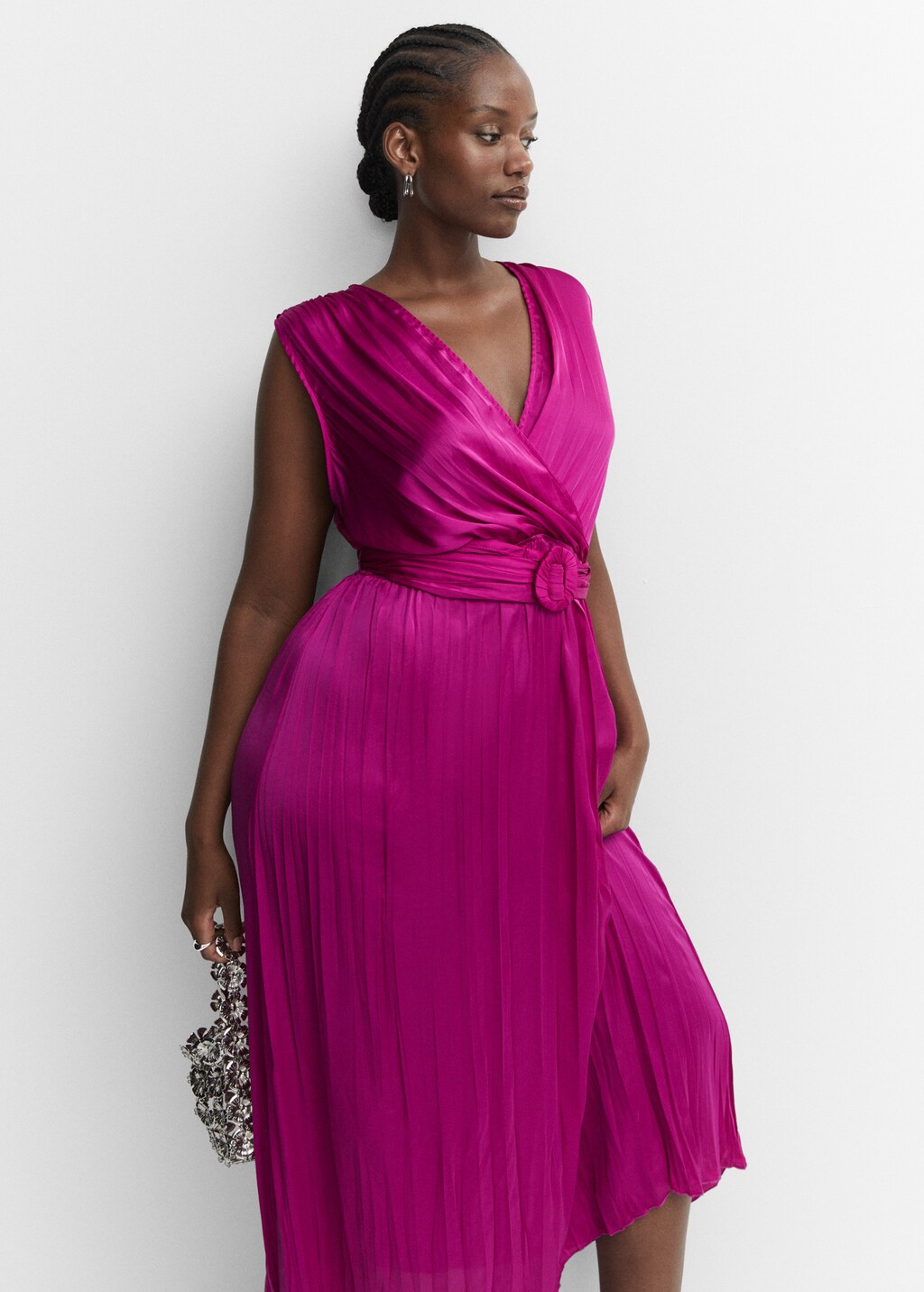 Pleated satin dress - Details of the article 5