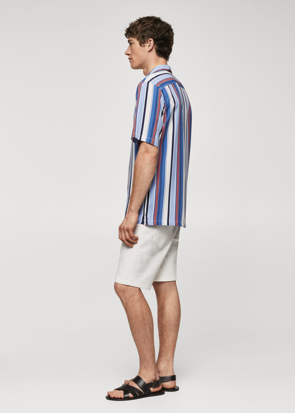 Regular-fit striped bowling shirt - Details of the article 1