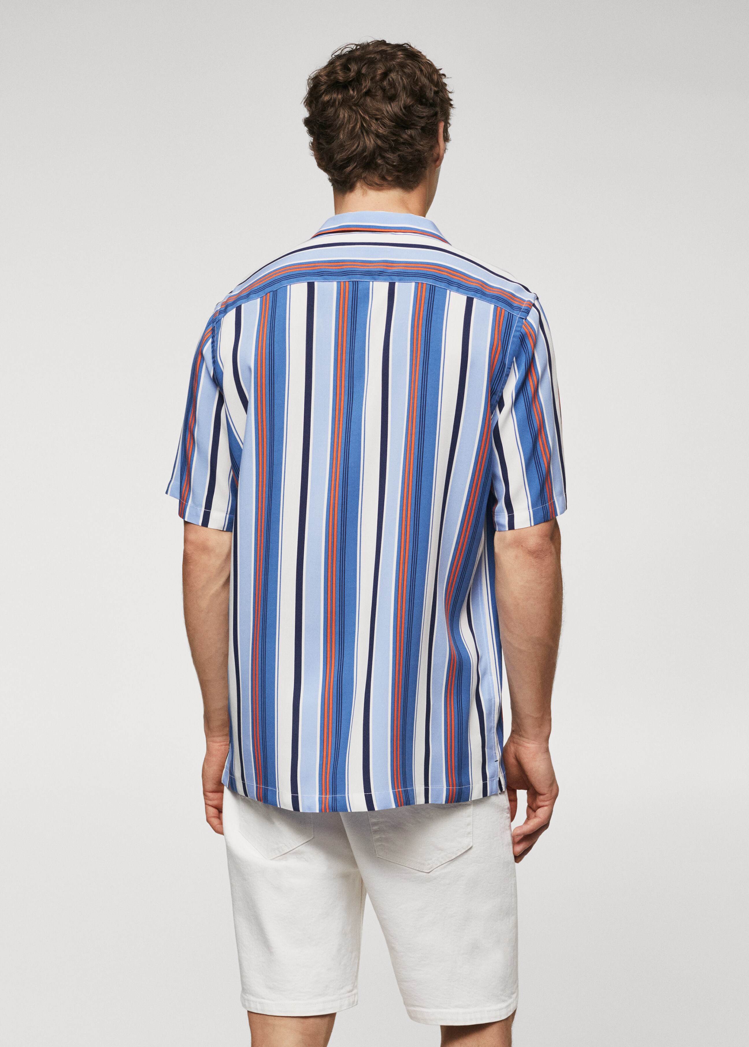 Regular-fit striped bowling shirt - Reverse of the article