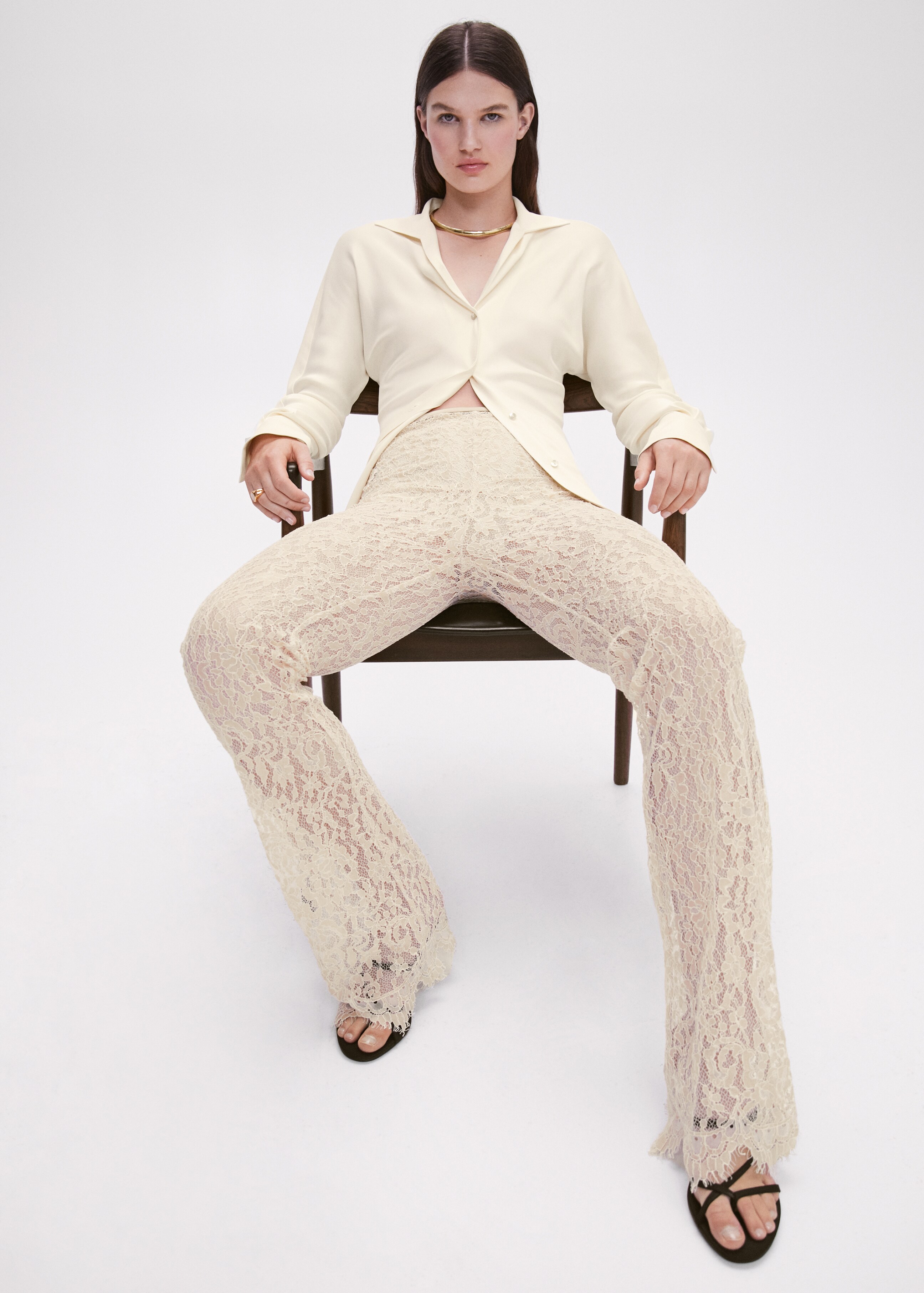 Lace flare trousers - Details of the article 2