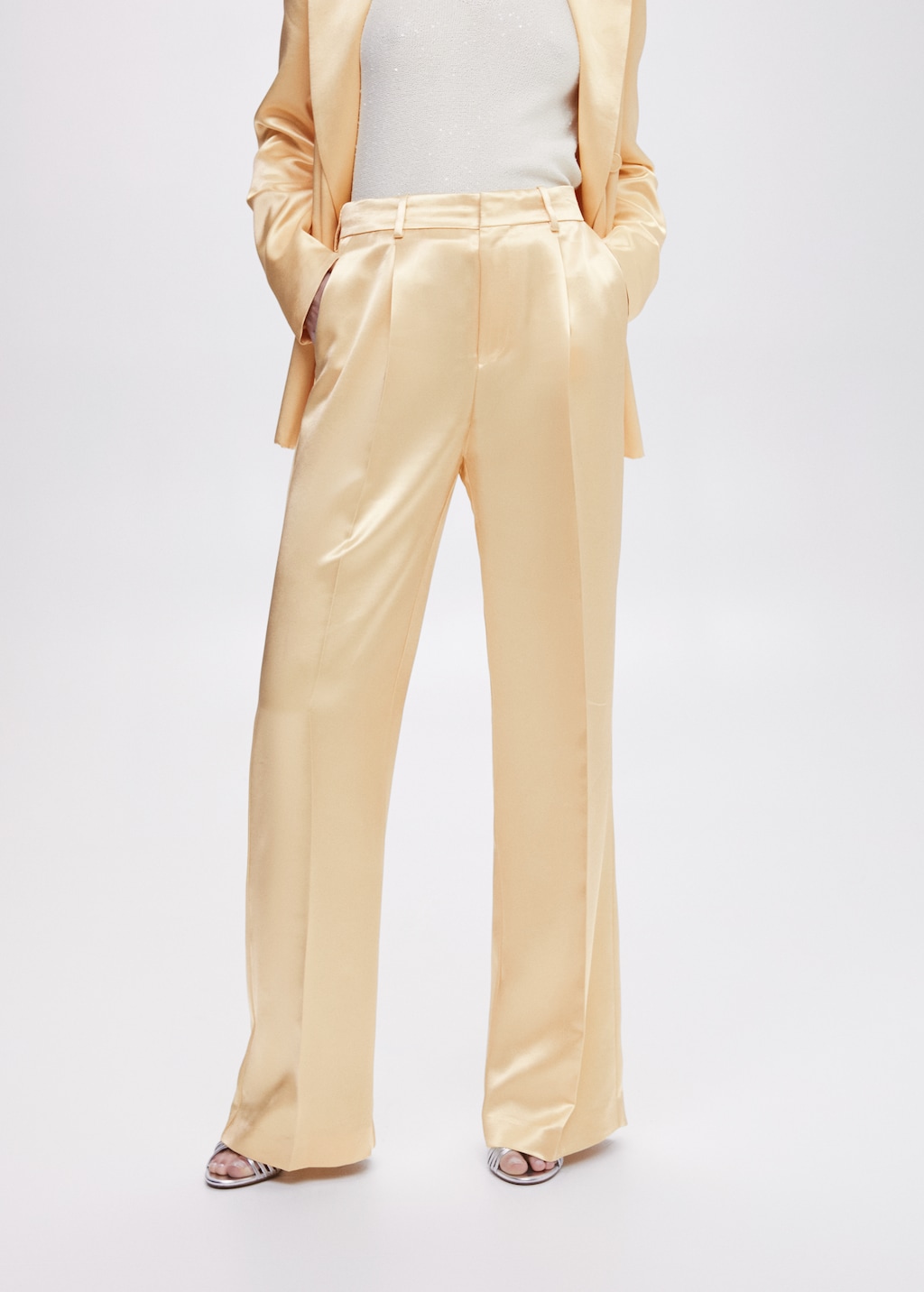 Satin palazzo trousers - Medium plane