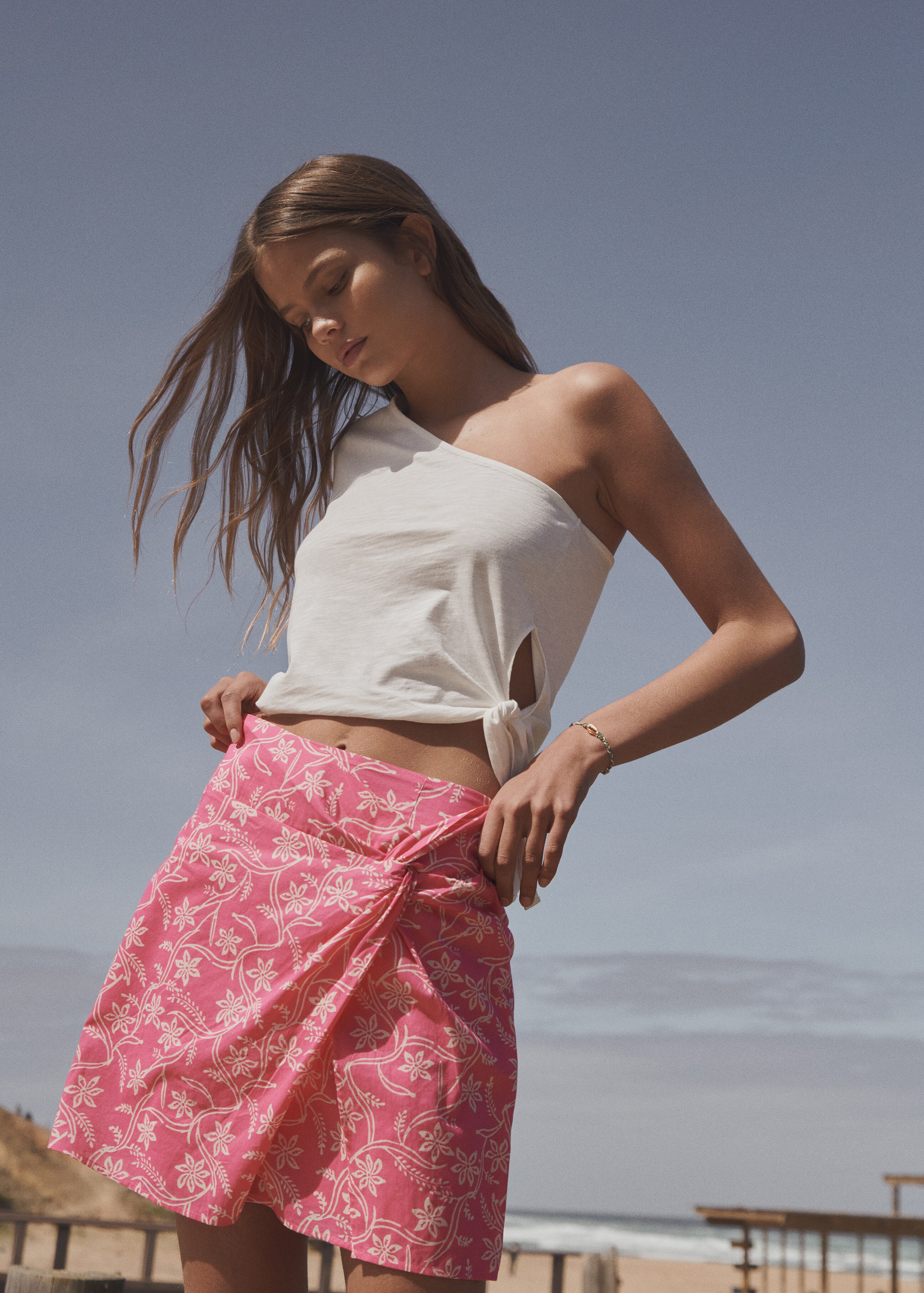 Knot printed skirt - Details of the article 5