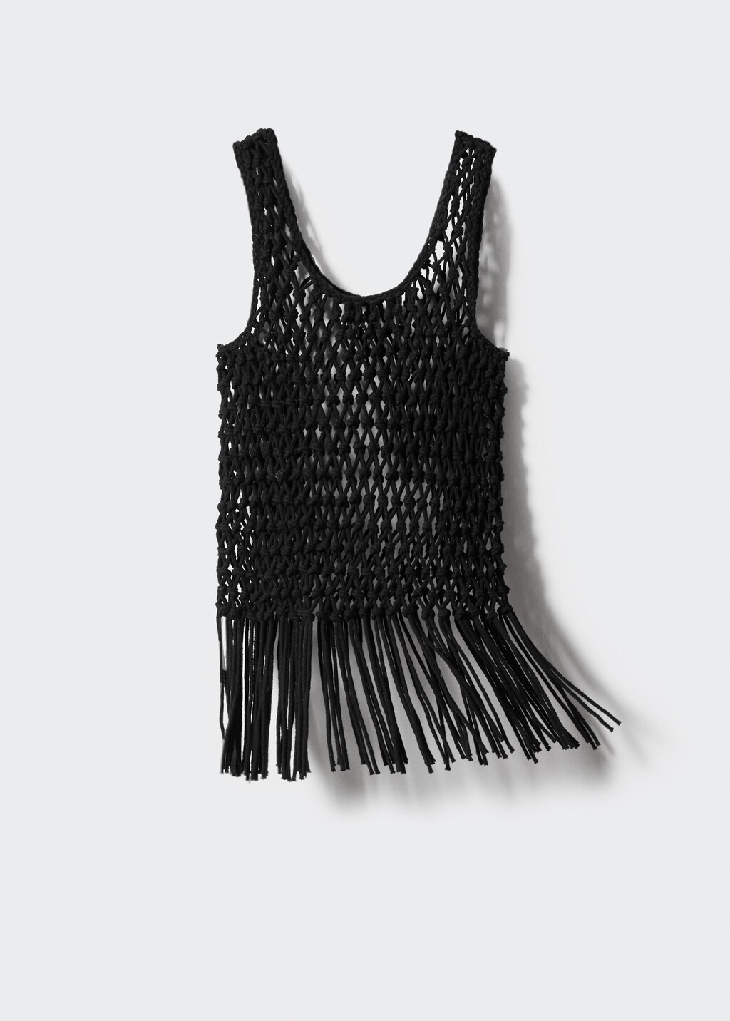 Mesh top with fringe detail