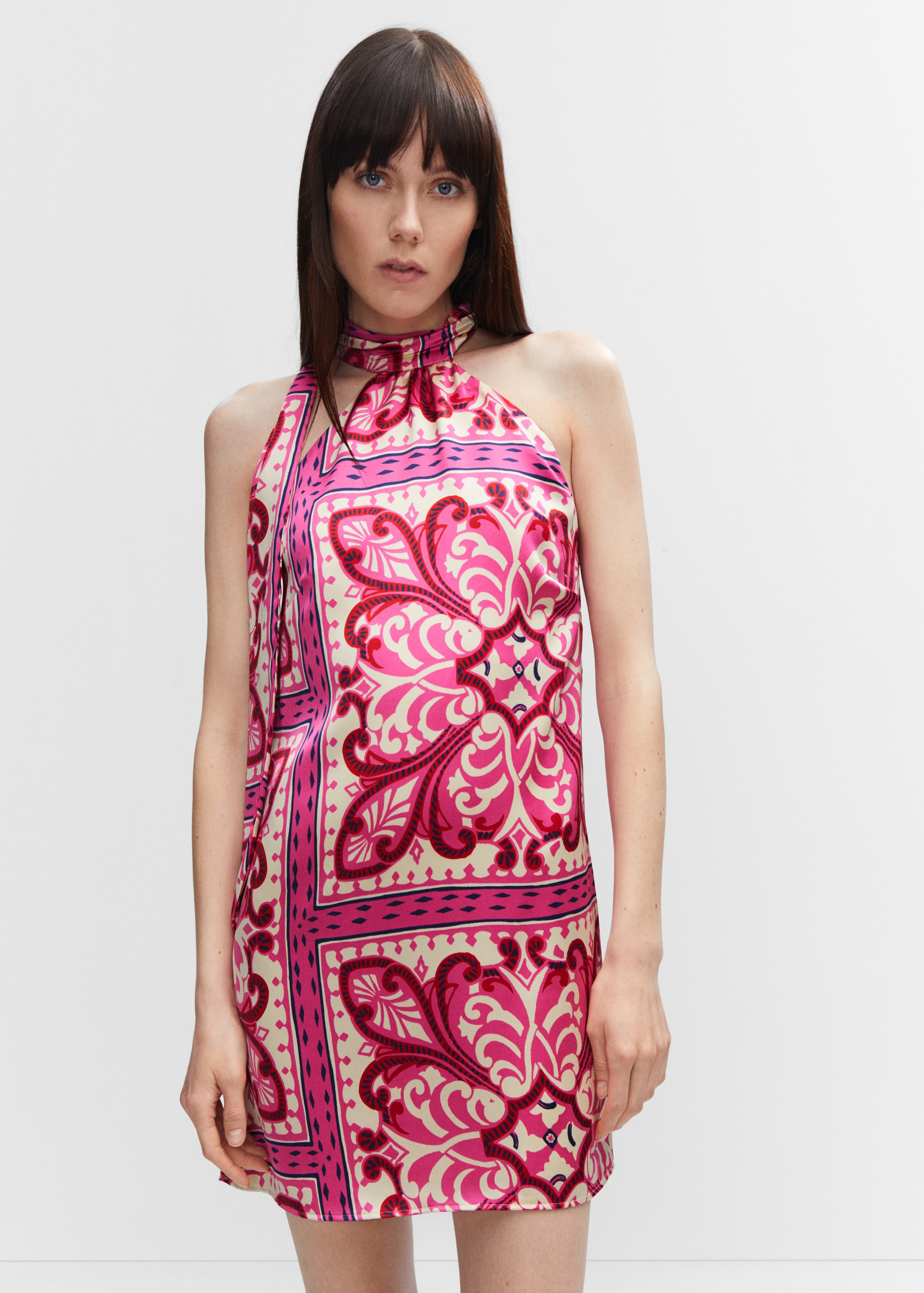 Printed halter gown - Medium plane